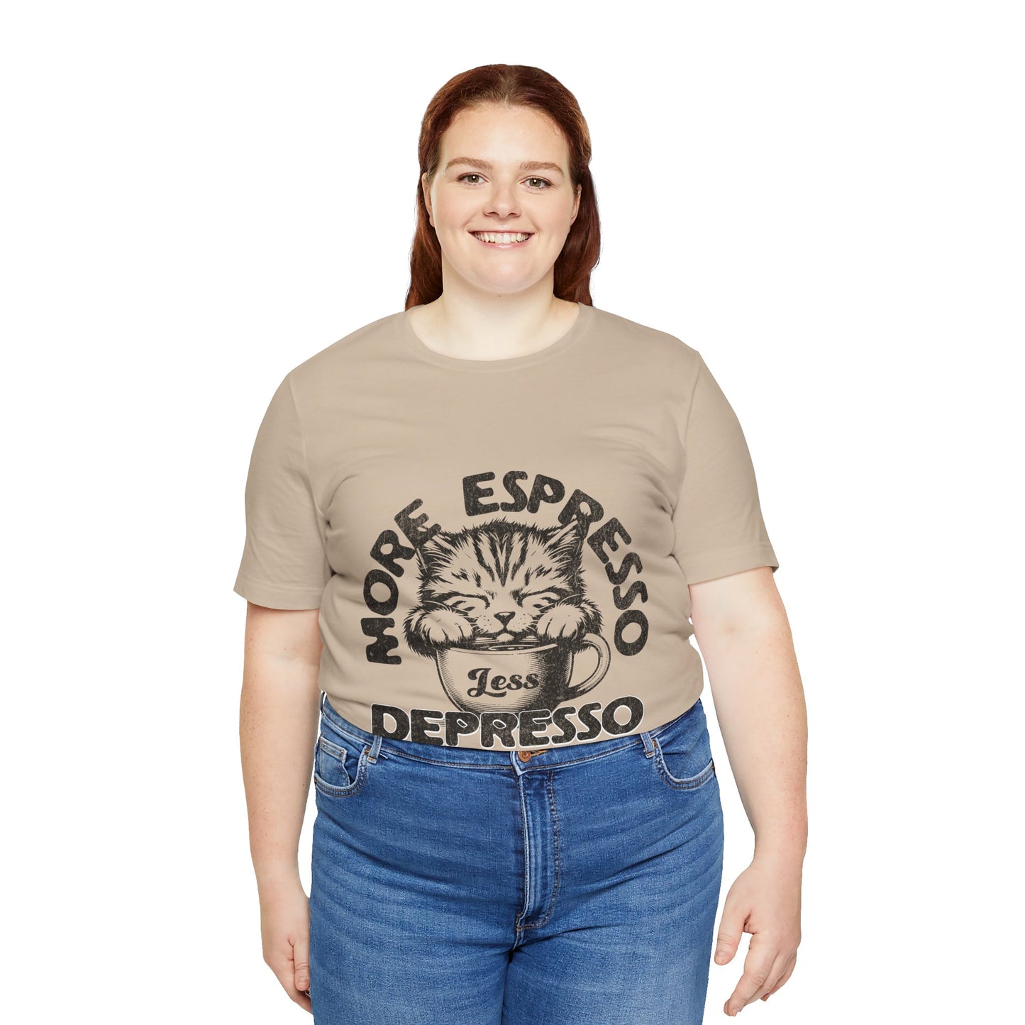 FPD - Unisex T-shirt - More Espresso Less Depresso Tee – Coffee Humor Statement Shirt