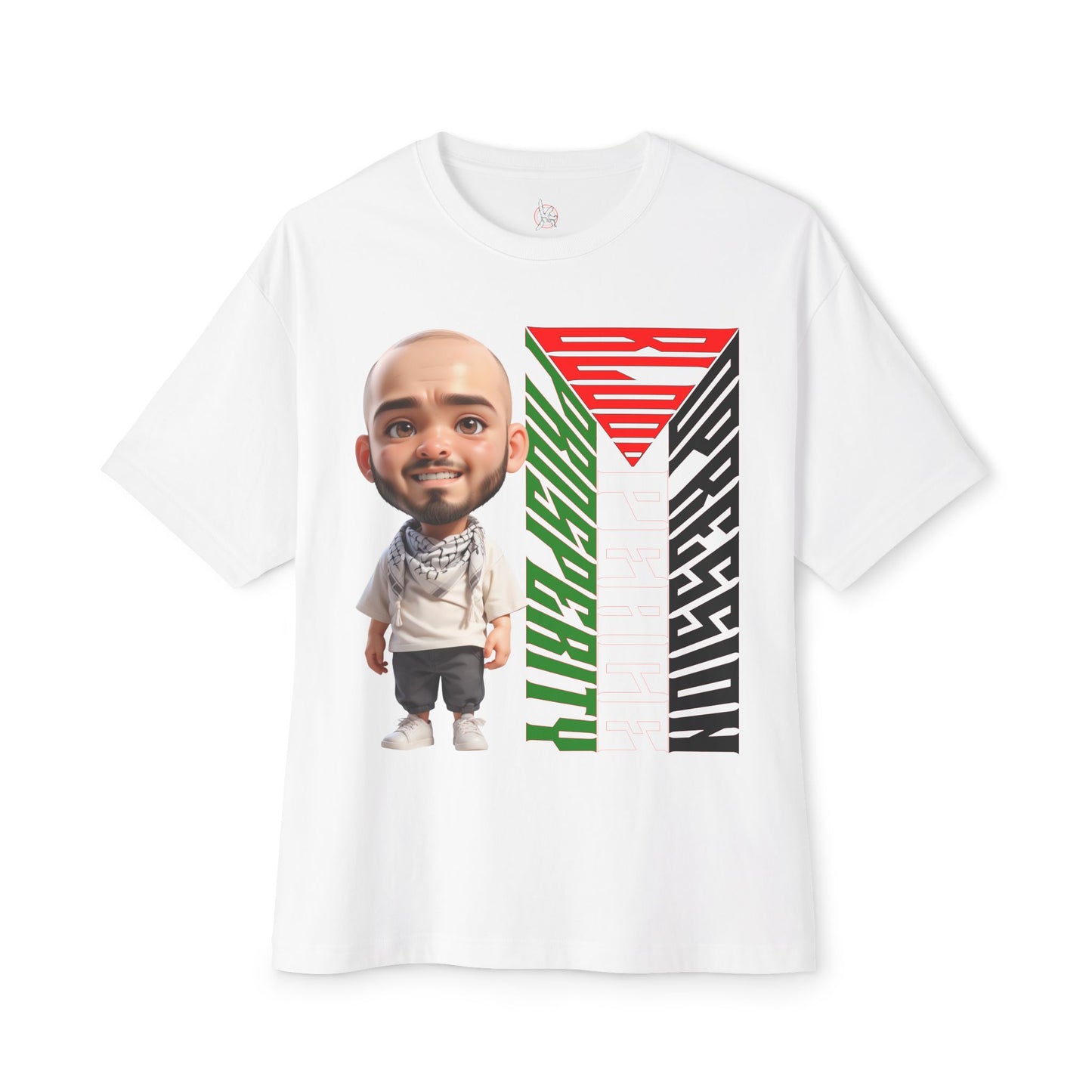 Palestinian Flag Freedom Peace Equality Oversized Tee – Solidarity Shirt - FPD