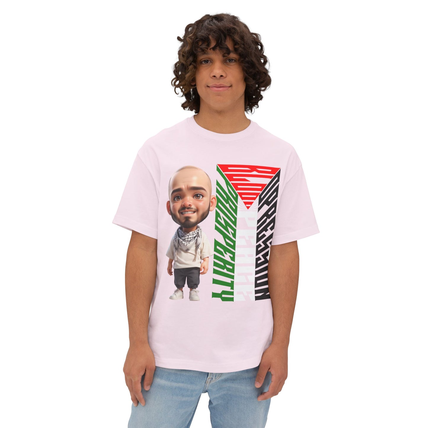 Palestinian Flag Freedom Peace Equality Oversized Tee – Solidarity Shirt - FPD