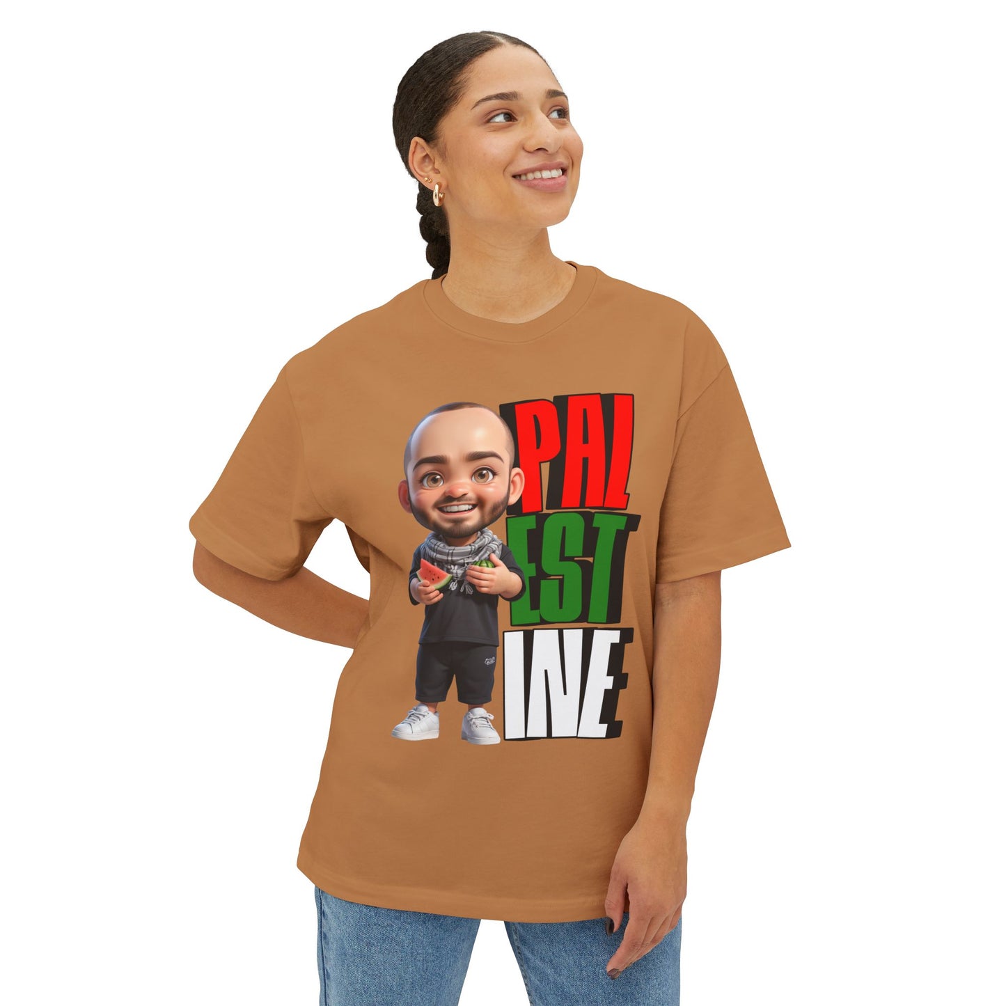 Palestine Watermelon Oversized Tee – Symbol of Resistance Graphic Shirt - FPD