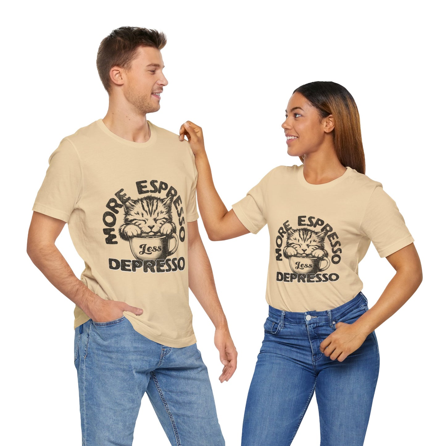 FPD - Unisex T-shirt - More Espresso Less Depresso Tee – Coffee Humor Statement Shirt