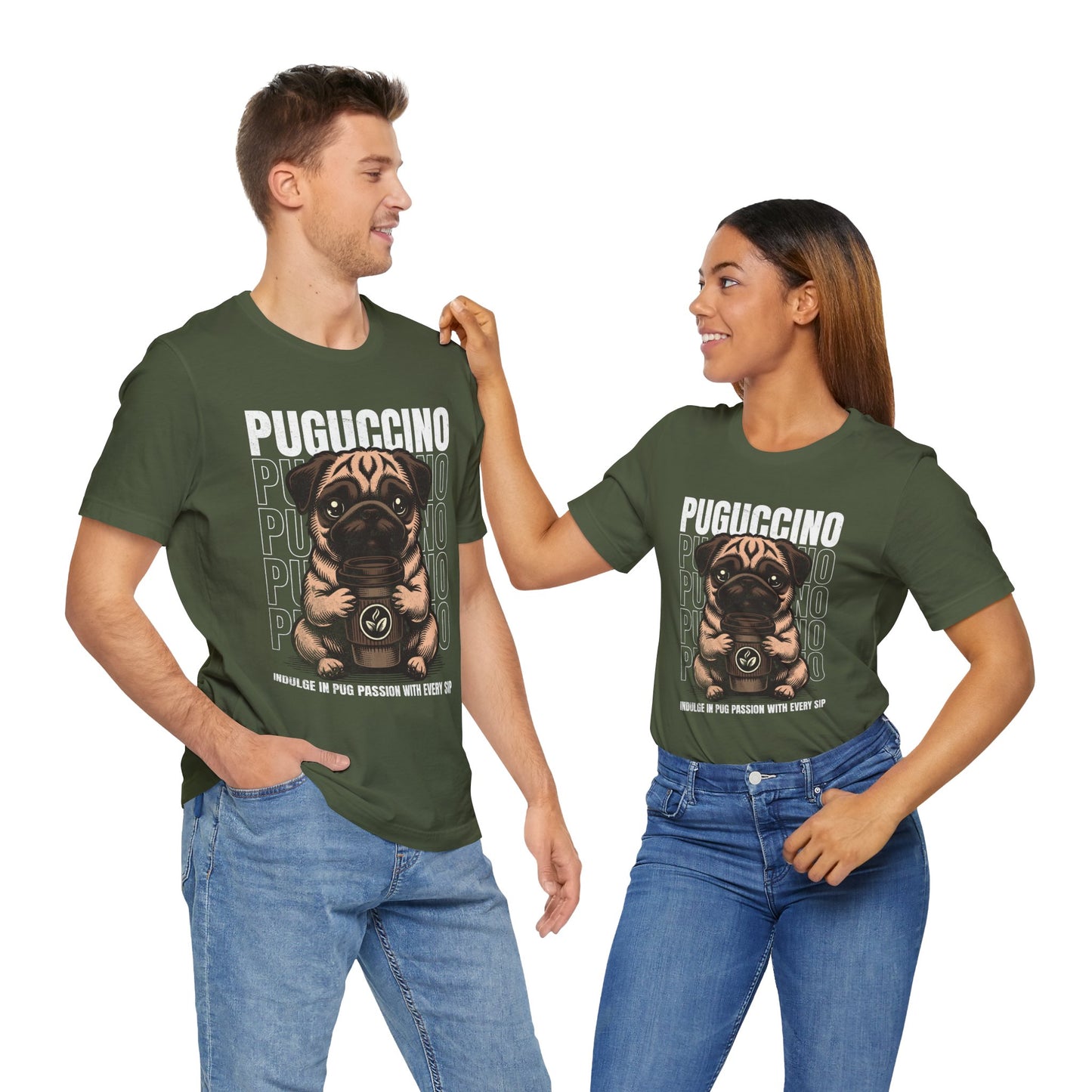 FPD - Unisex T-shirt - Puguccino Tee – Coffee & Pug Lover Statement Shirt