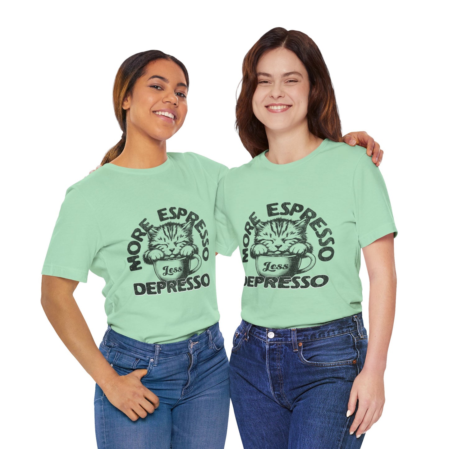 FPD - Unisex T-shirt - More Espresso Less Depresso Tee – Coffee Humor Statement Shirt