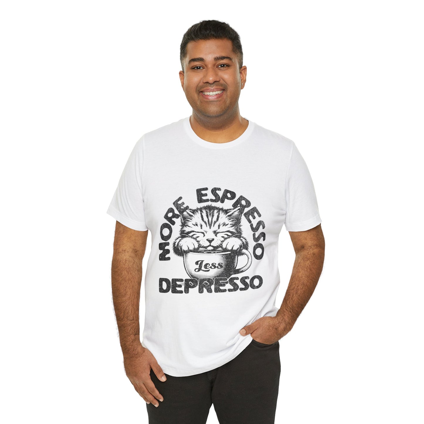 FPD - Unisex T-shirt - More Espresso Less Depresso Tee – Coffee Humor Statement Shirt