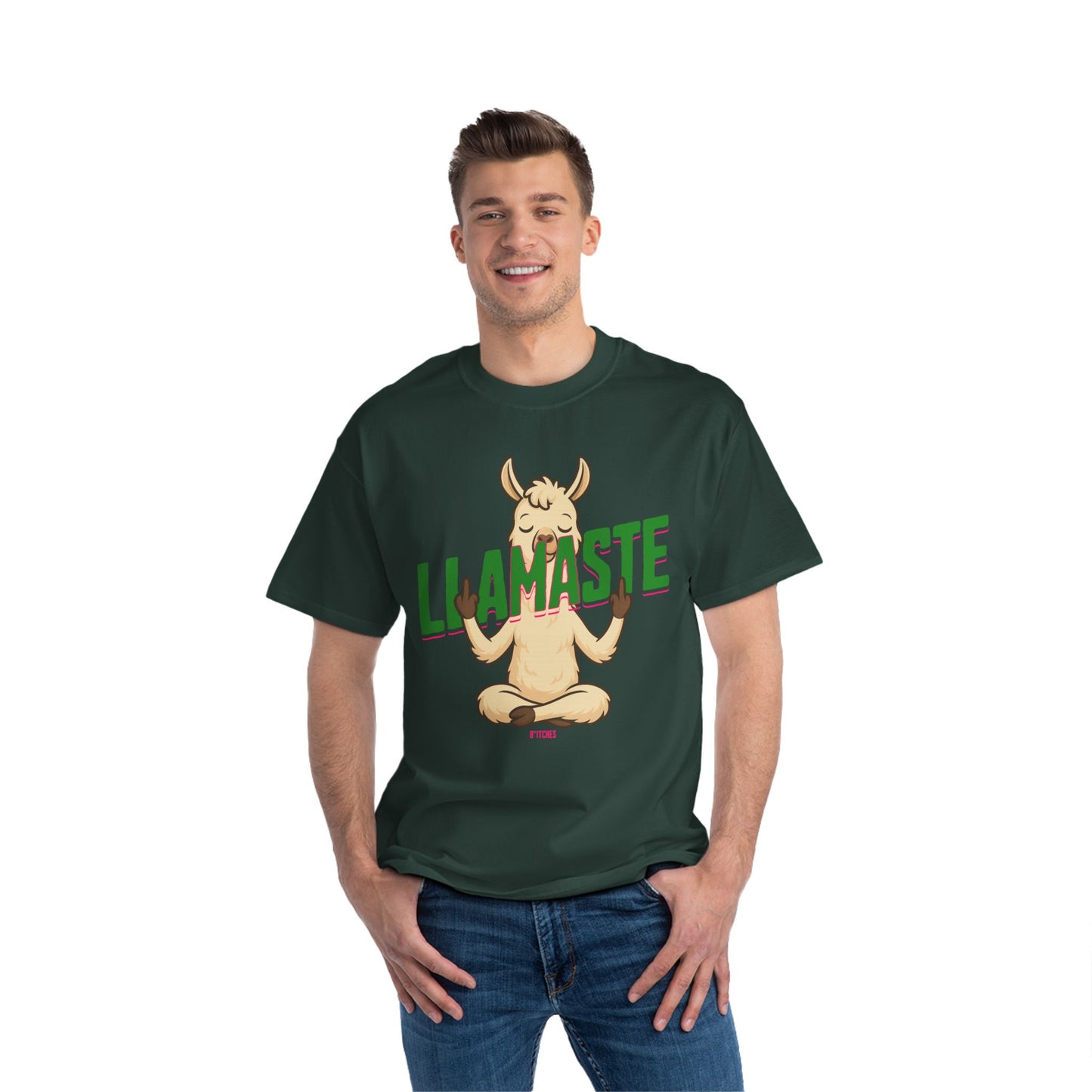Funny Oversized T-Shirt Print – Yoga Llama Graphic Tee for Men & Women