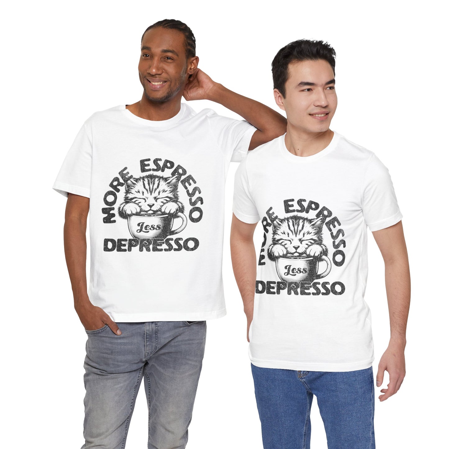 FPD - Unisex T-shirt - More Espresso Less Depresso Tee – Coffee Humor Statement Shirt