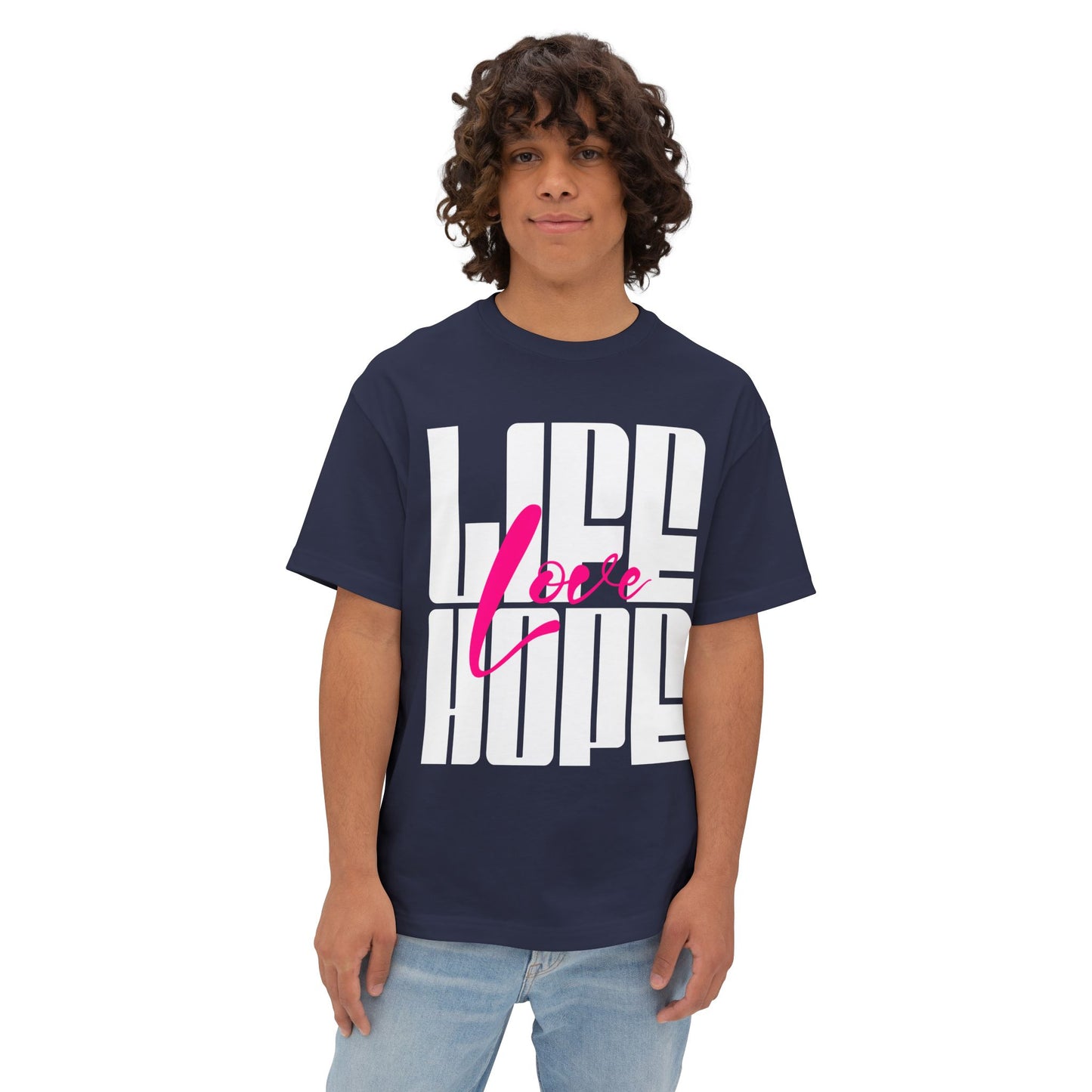 FPD - Love Life Hope Oversized Tee — Affirmation & Faith Statement Shirt