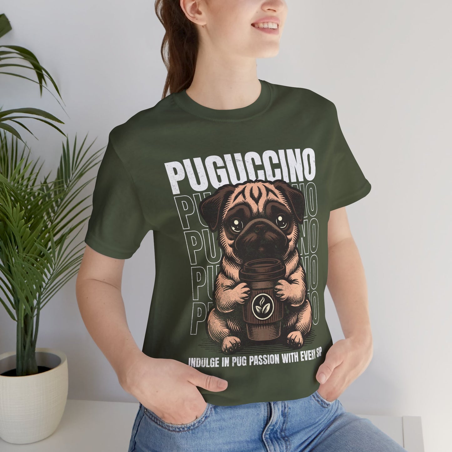 FPD - Unisex T-shirt - Puguccino Tee – Coffee & Pug Lover Statement Shirt