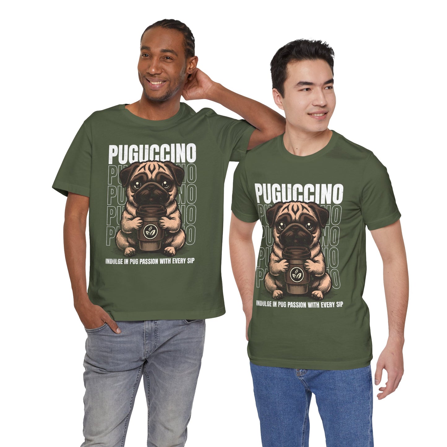 FPD - Unisex T-shirt - Puguccino Tee – Coffee & Pug Lover Statement Shirt