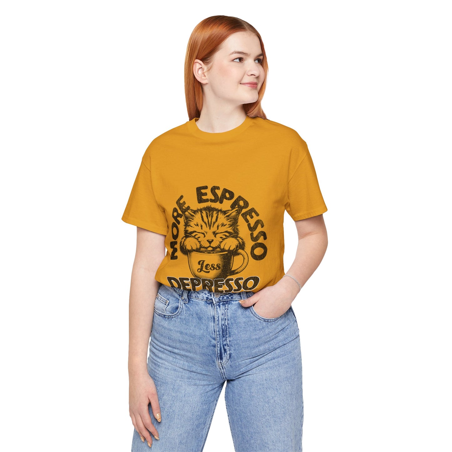 FPD - Unisex T-shirt - More Espresso Less Depresso Tee – Coffee Humor Statement Shirt