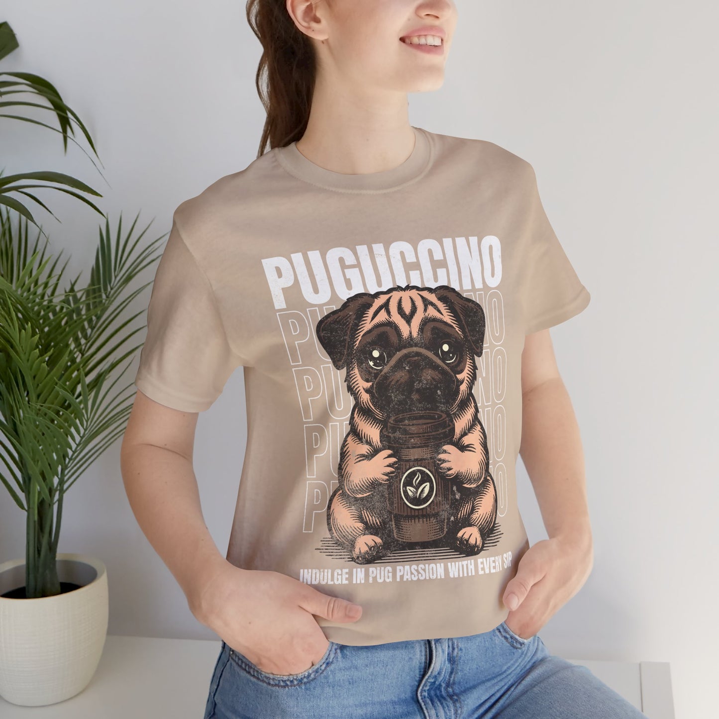 FPD - Unisex T-shirt - Puguccino Tee – Coffee & Pug Lover Statement Shirt