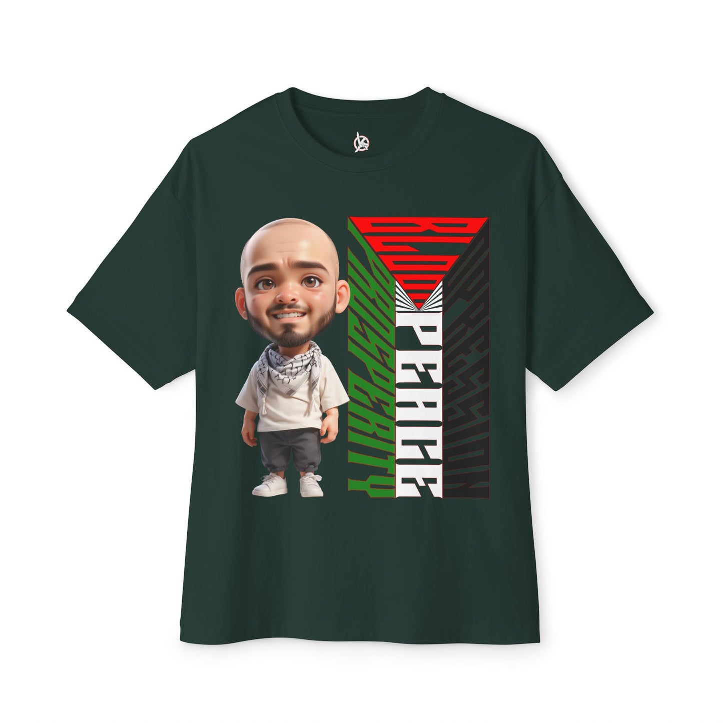 Palestinian Flag Freedom Peace Equality Oversized Tee – Solidarity Shirt - FPD