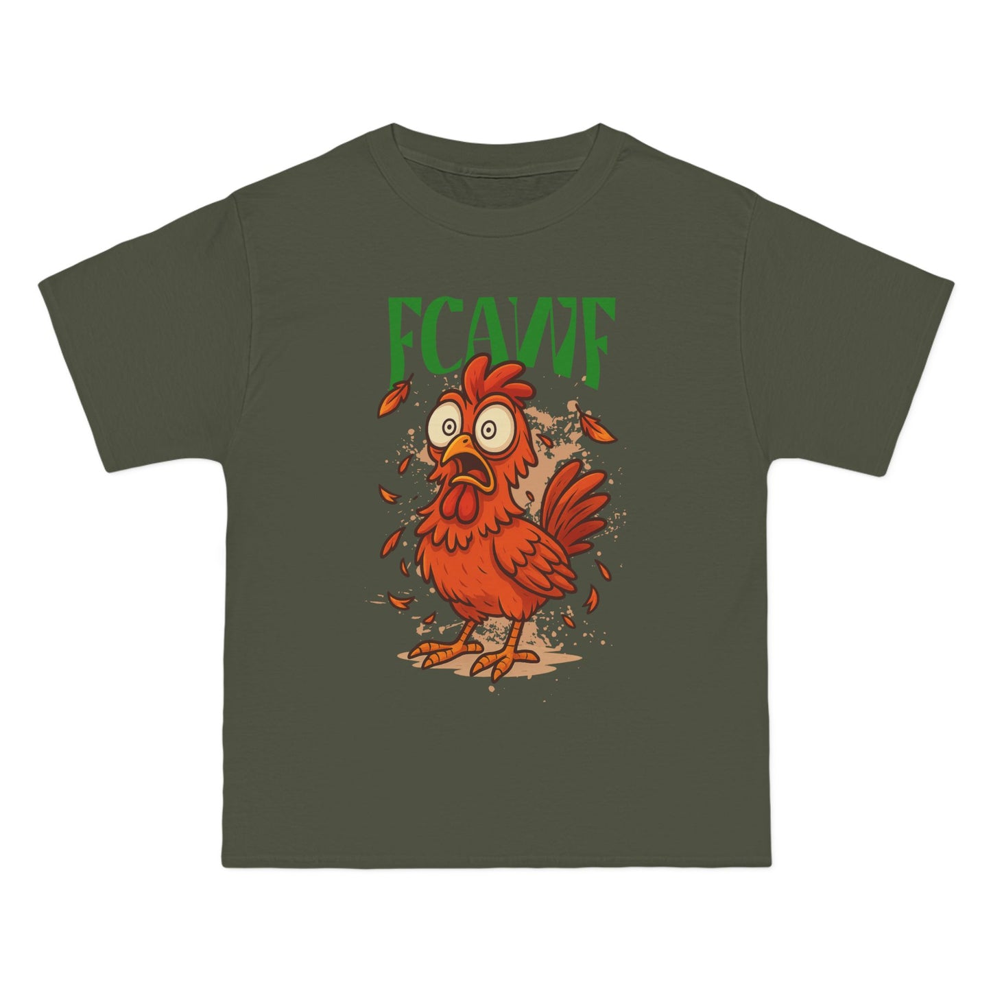 Funny Oversized Chicken T-Shirt – Graphic Tee Print for Men & Women | Shocked Chicken Cartoon Design