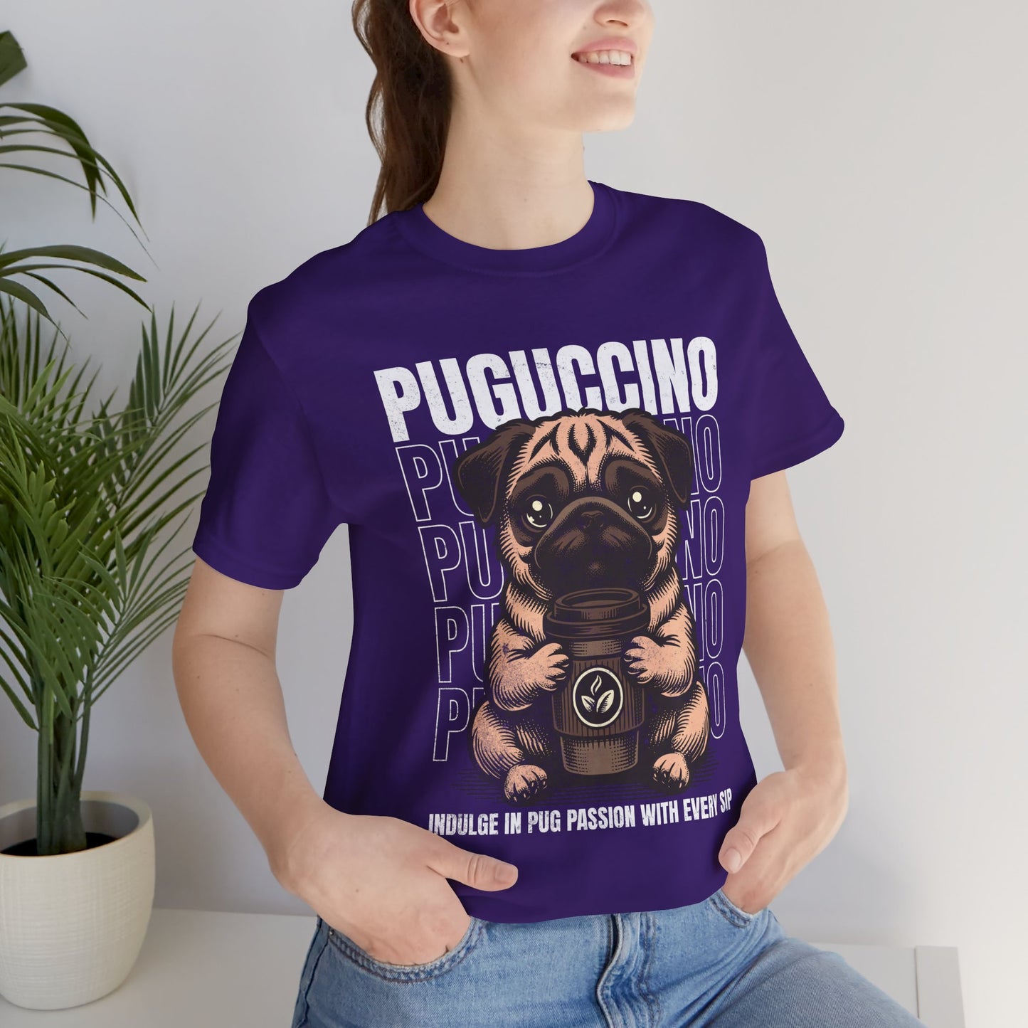 FPD - Unisex T-shirt - Puguccino Tee – Coffee & Pug Lover Statement Shirt