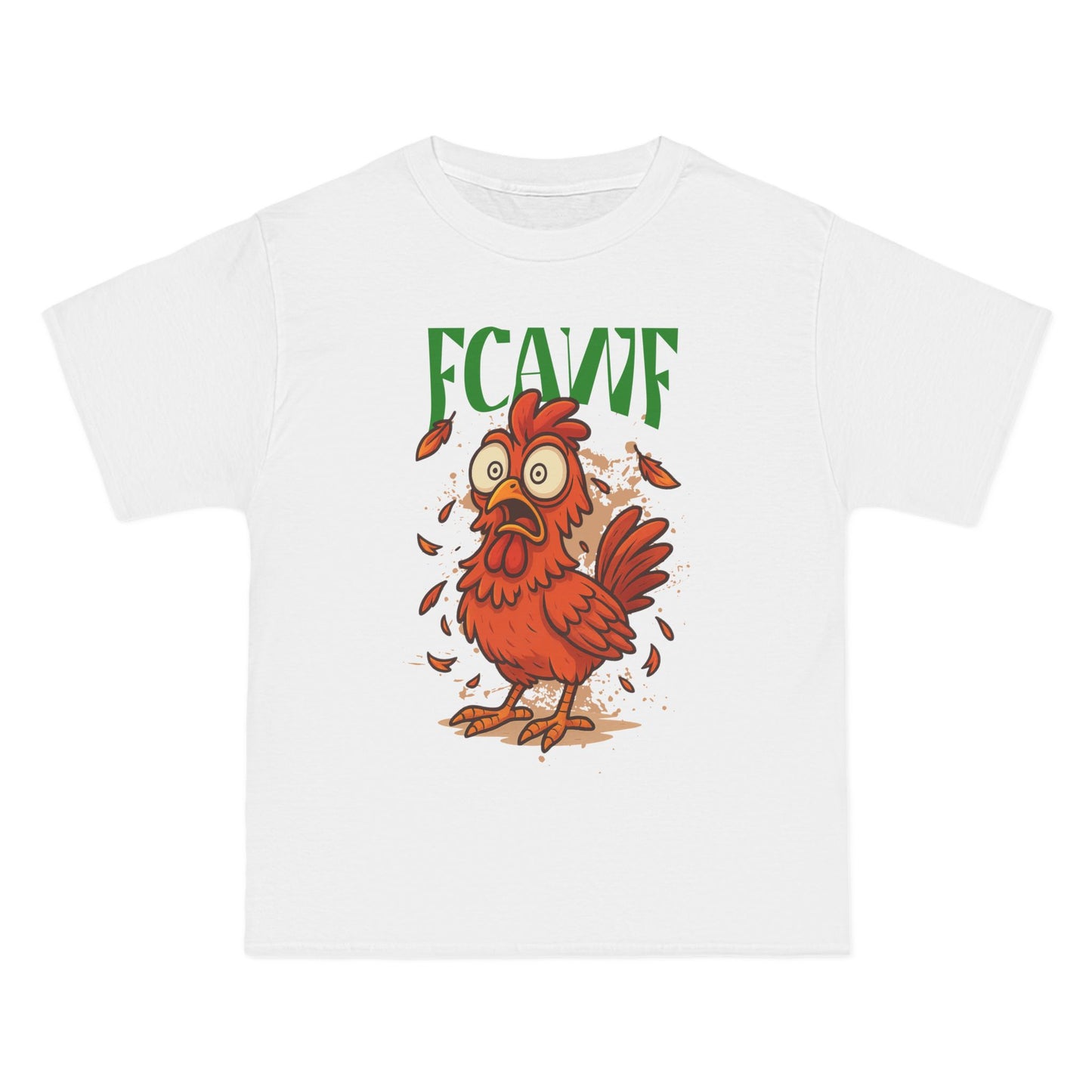 Funny Oversized Chicken T-Shirt – Graphic Tee Print for Men & Women | Shocked Chicken Cartoon Design