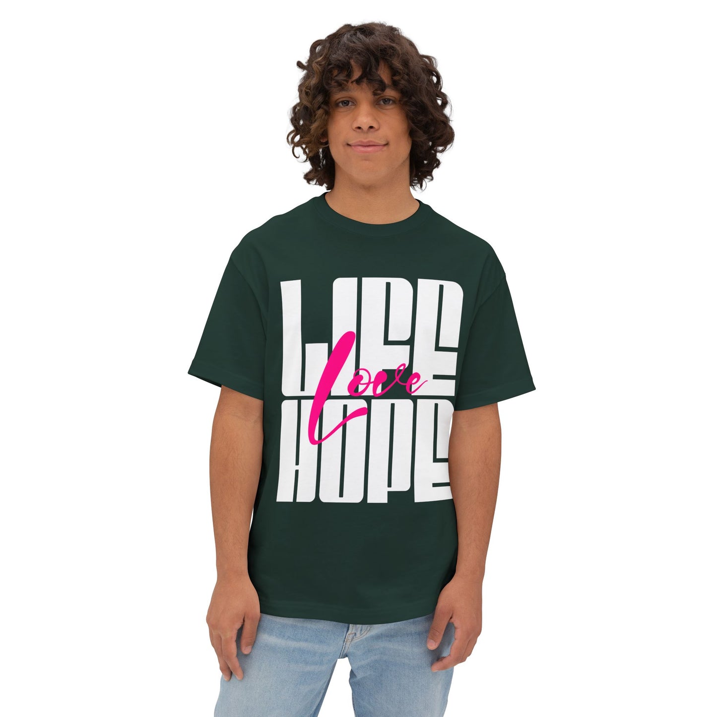 FPD - Love Life Hope Oversized Tee — Affirmation & Faith Statement Shirt