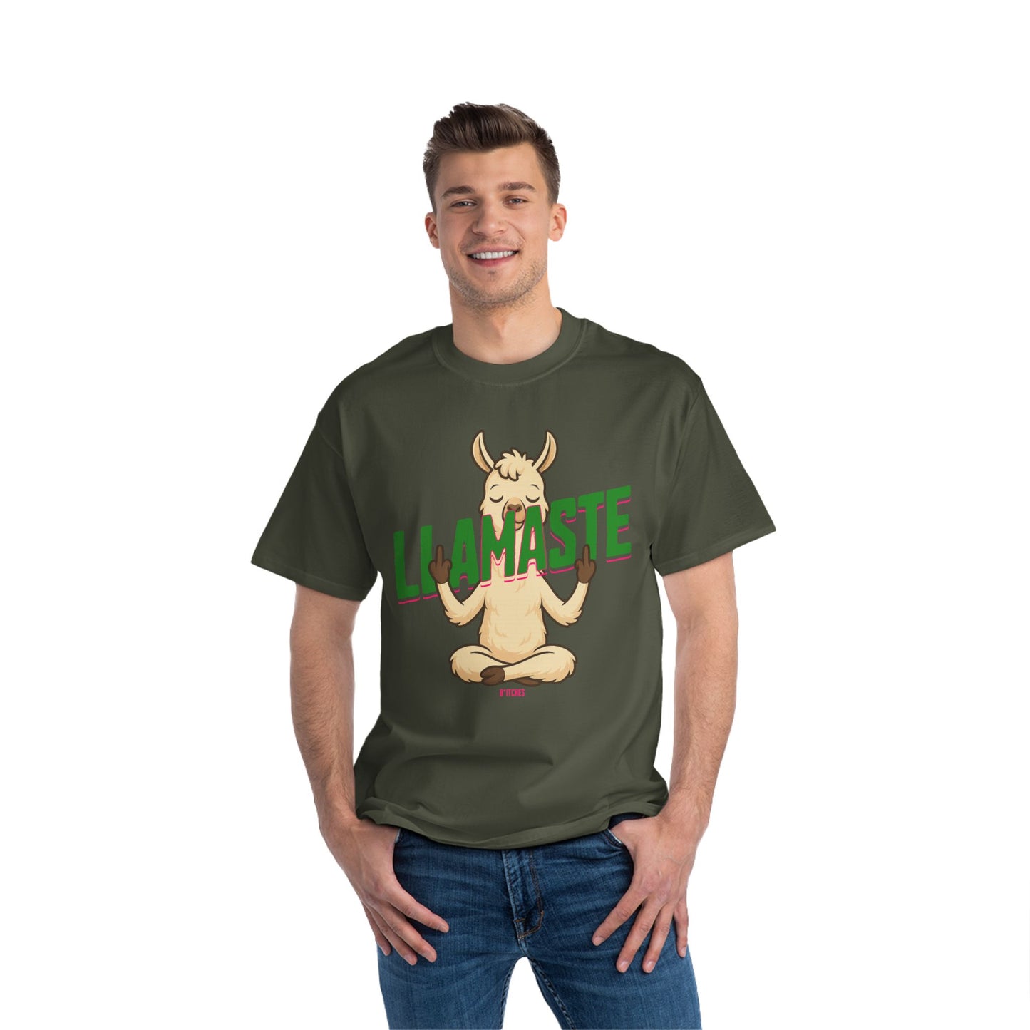 Funny Oversized T-Shirt Print – Yoga Llama Graphic Tee for Men & Women