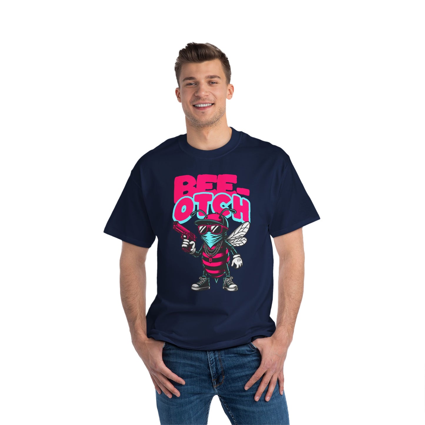 Bee-otch Oversized Graphic T-Shirt – Funny Streetwear Print Tee for Men & Women