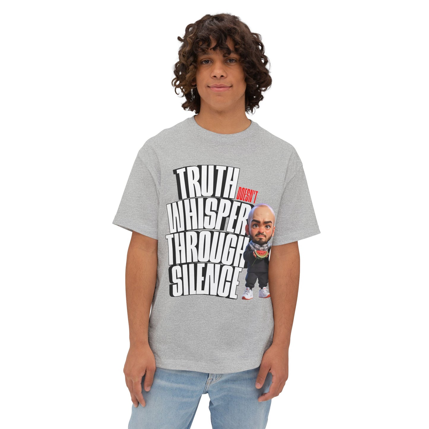 Truth Doesn’t Whisper Through Silence Oversized Tee – Pro-Palestine Graphic Shirt - FPD