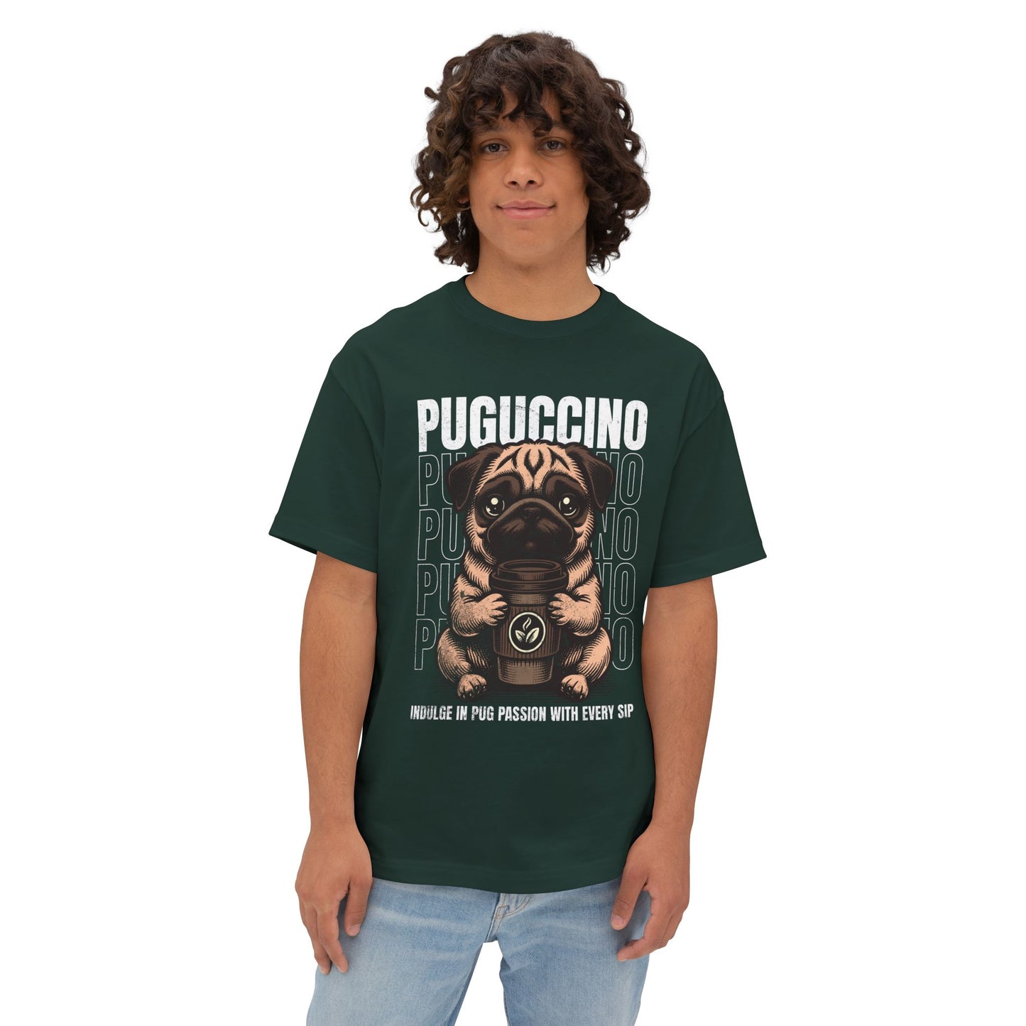 FPD - Puguccino Oversized Tee – Coffee & Pug Lover Streetwear