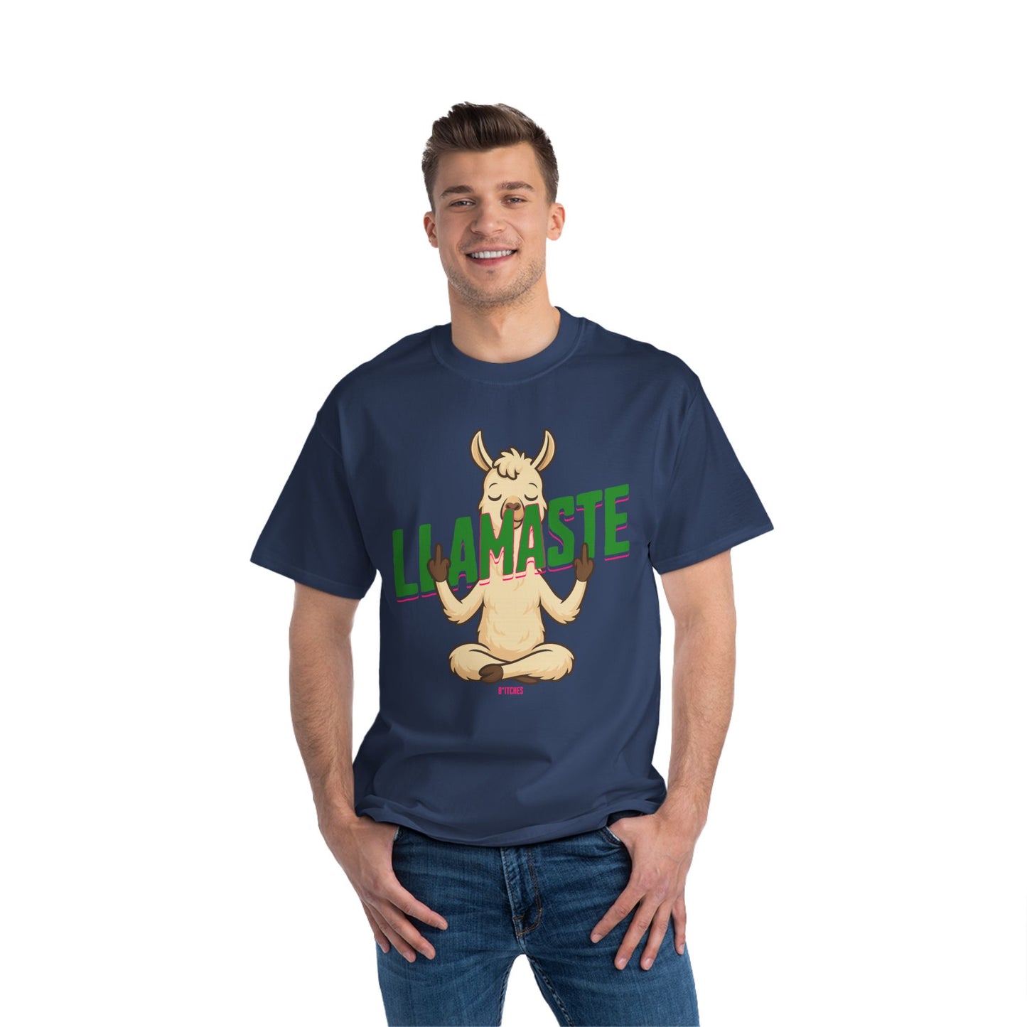 Funny Oversized T-Shirt Print – Yoga Llama Graphic Tee for Men & Women
