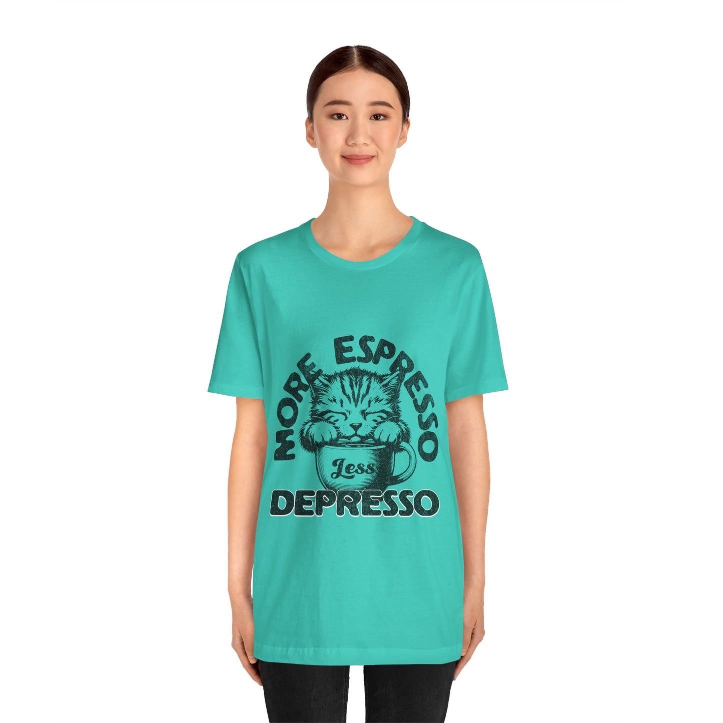 FPD - Unisex T-shirt - More Espresso Less Depresso Tee – Coffee Humor Statement Shirt