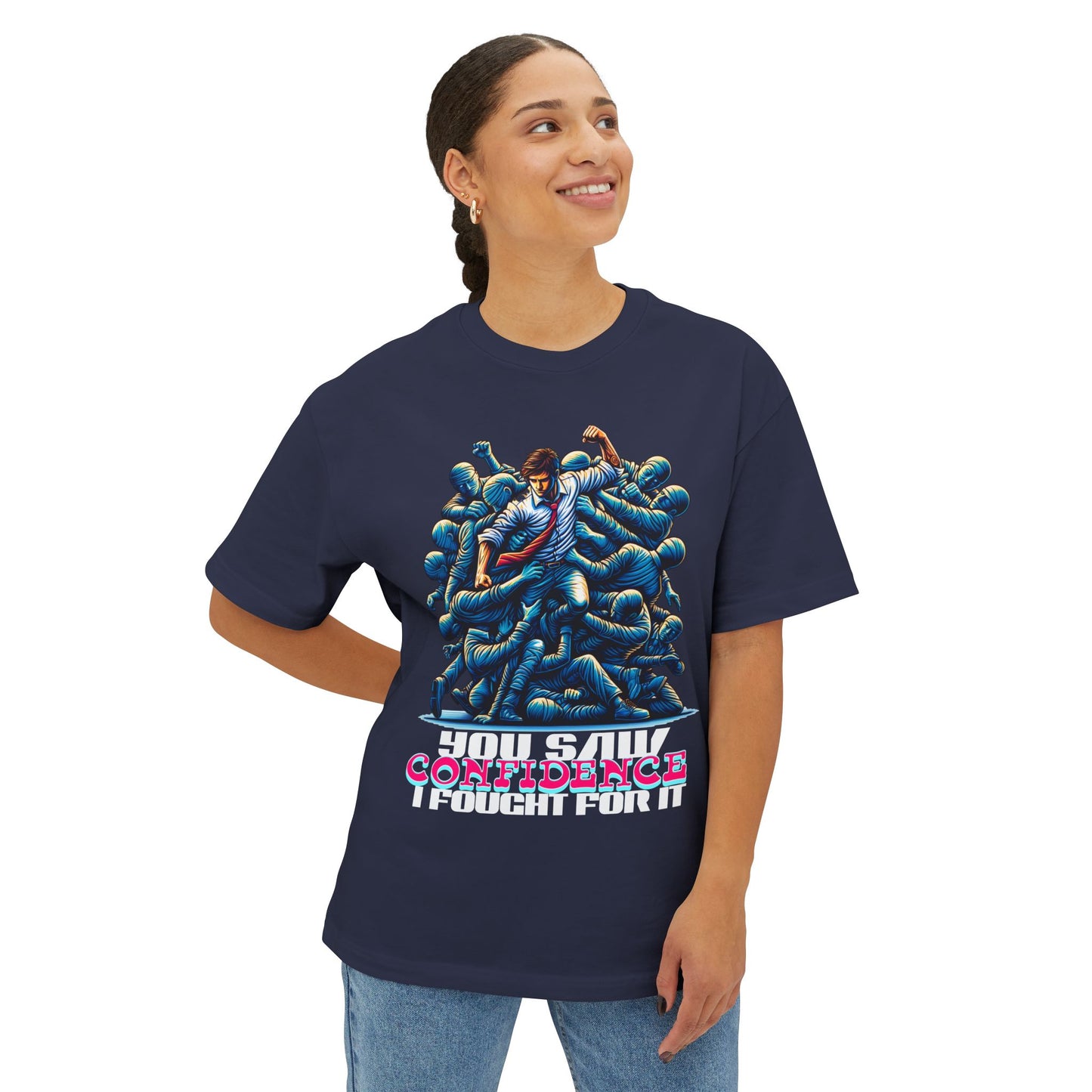 FPD - I Fought for Confidence Oversized Tee – Empowerment Statement Shirt