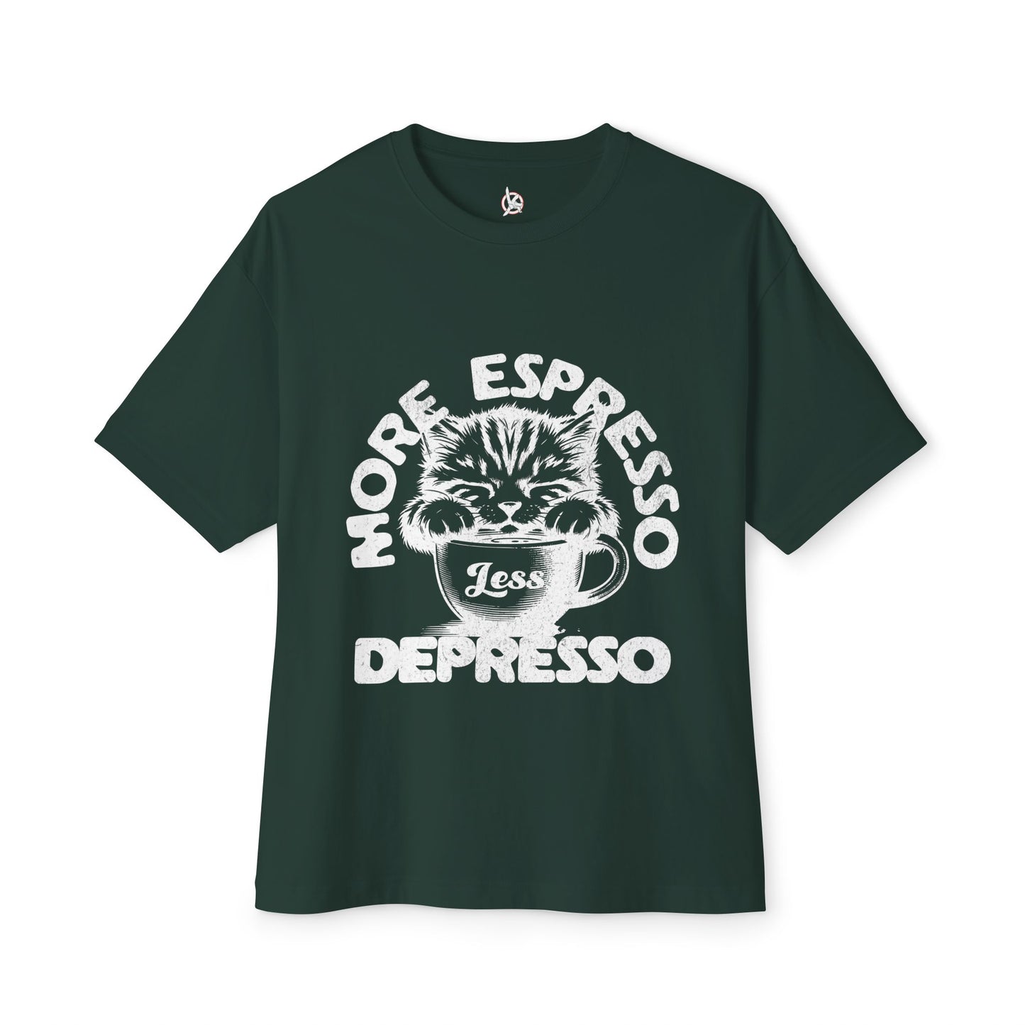 FPD - More Espresso Less Depresso Oversized Tee – Coffee & Mood Statement