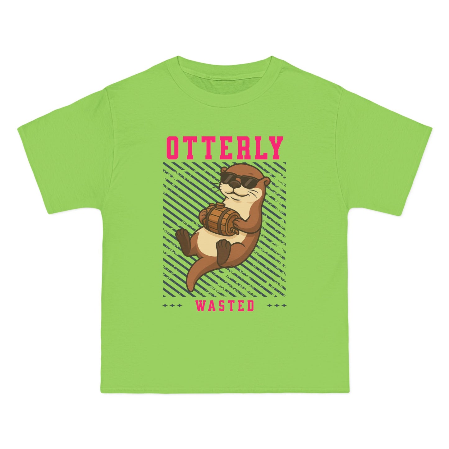 Otterly Wasted Oversized T-Shirt – Funny Animal Pun Graphic Tee | Custom Beer Party Print