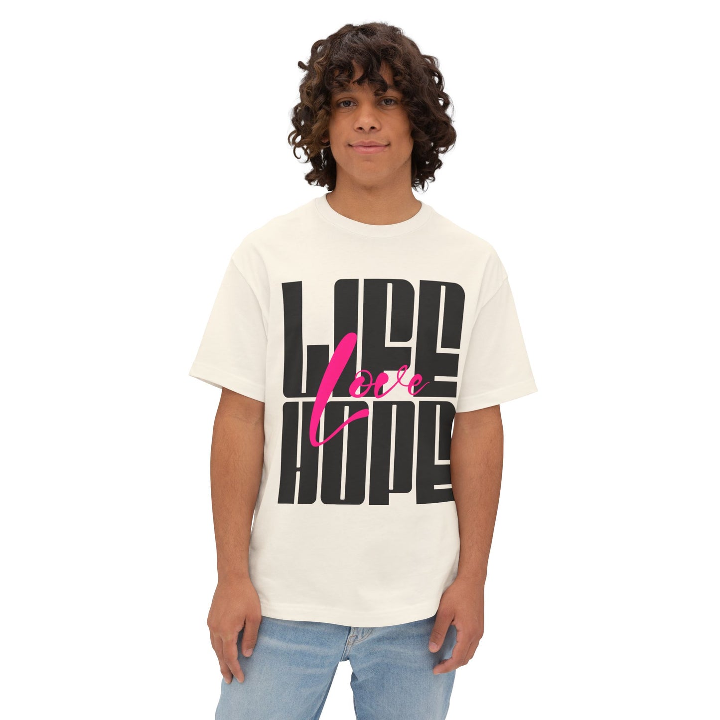 FPD - Love Life Hope Oversized Tee — Affirmation & Faith Statement Shirt