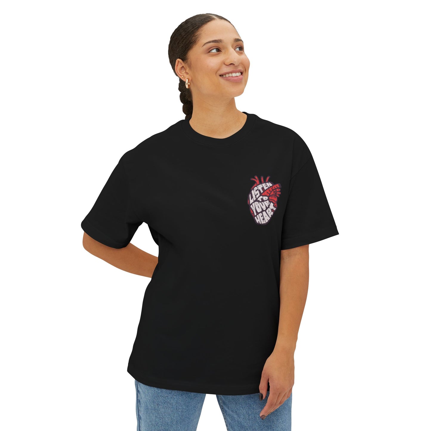 FPD - Listen to Your Heart Oversized Tee — Intuition & Emotion Statement Shirt