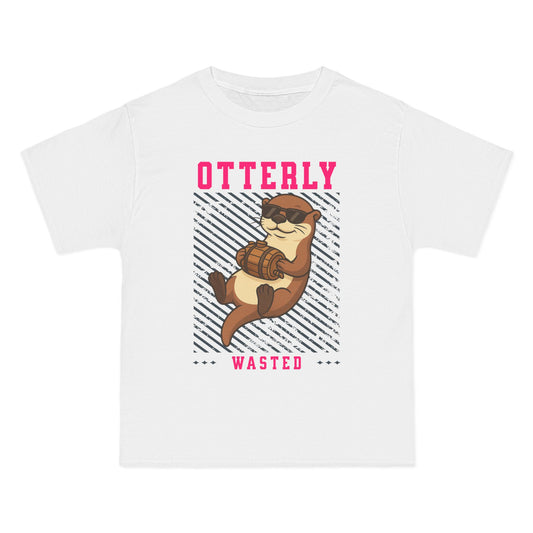 Otterly Wasted Oversized T-Shirt – Funny Animal Pun Graphic Tee | Custom Beer Party Print
