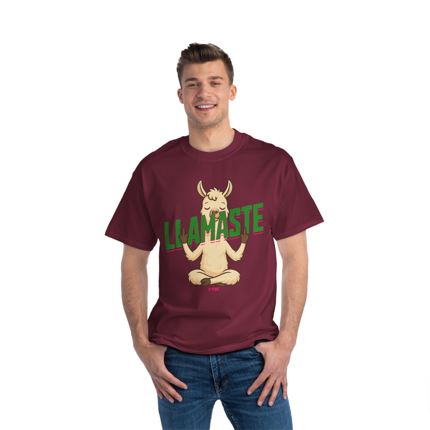 Funny Oversized T-Shirt Print – Yoga Llama Graphic Tee for Men & Women