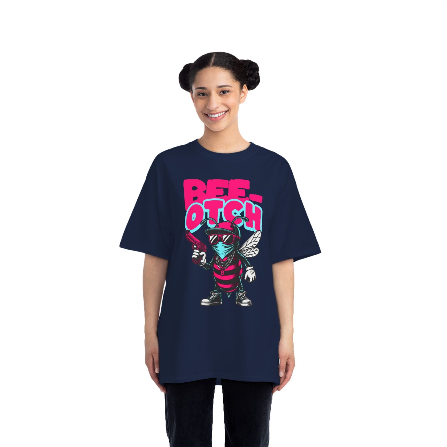 Bee-otch Oversized Graphic T-Shirt – Funny Streetwear Print Tee for Men & Women