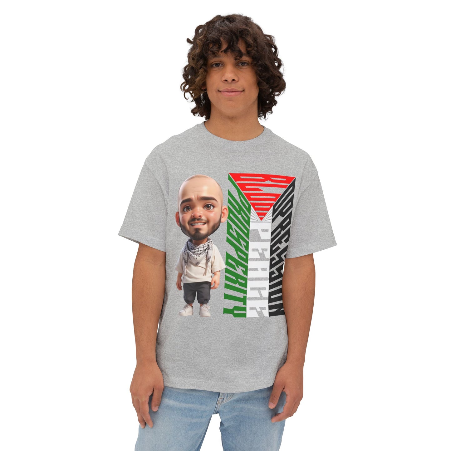 Palestinian Flag Freedom Peace Equality Oversized Tee – Solidarity Shirt - FPD