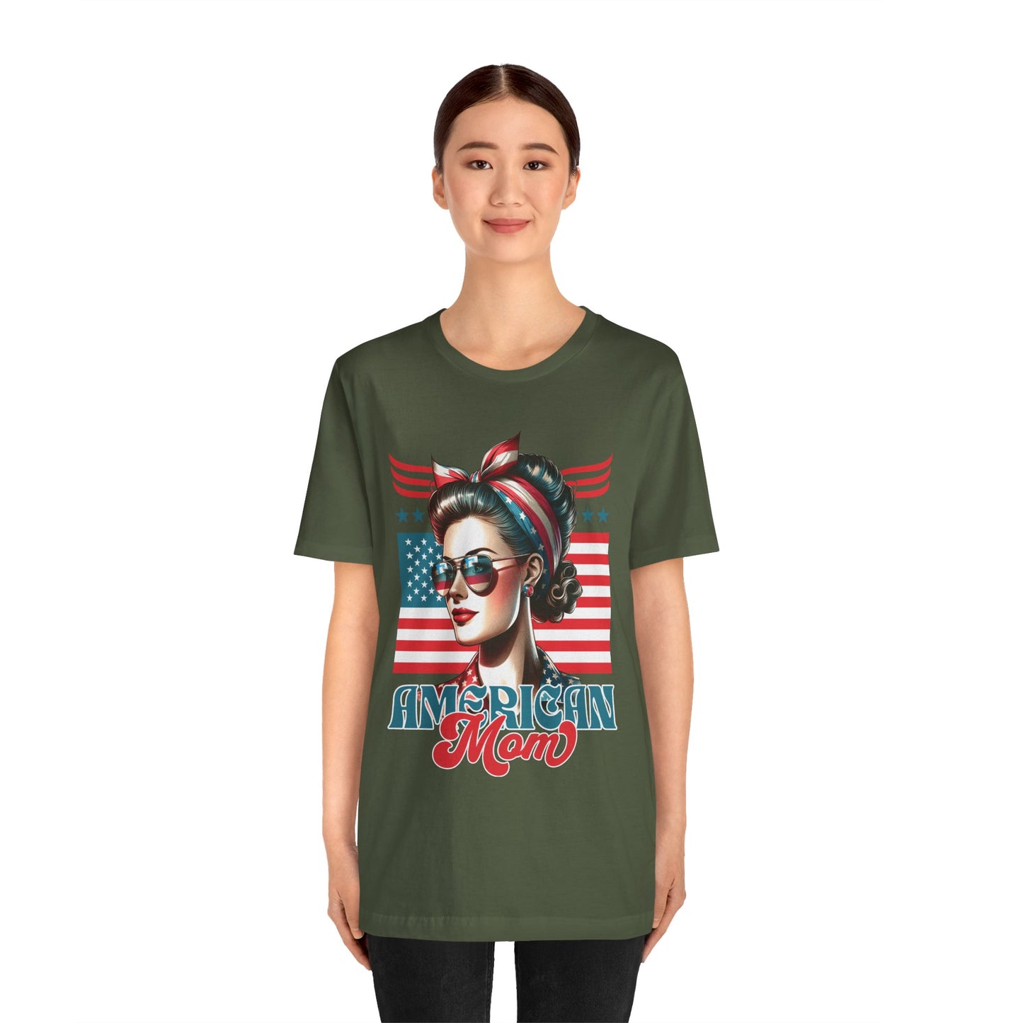 American Mom T-Shirt – Patriotic Tee for Moms