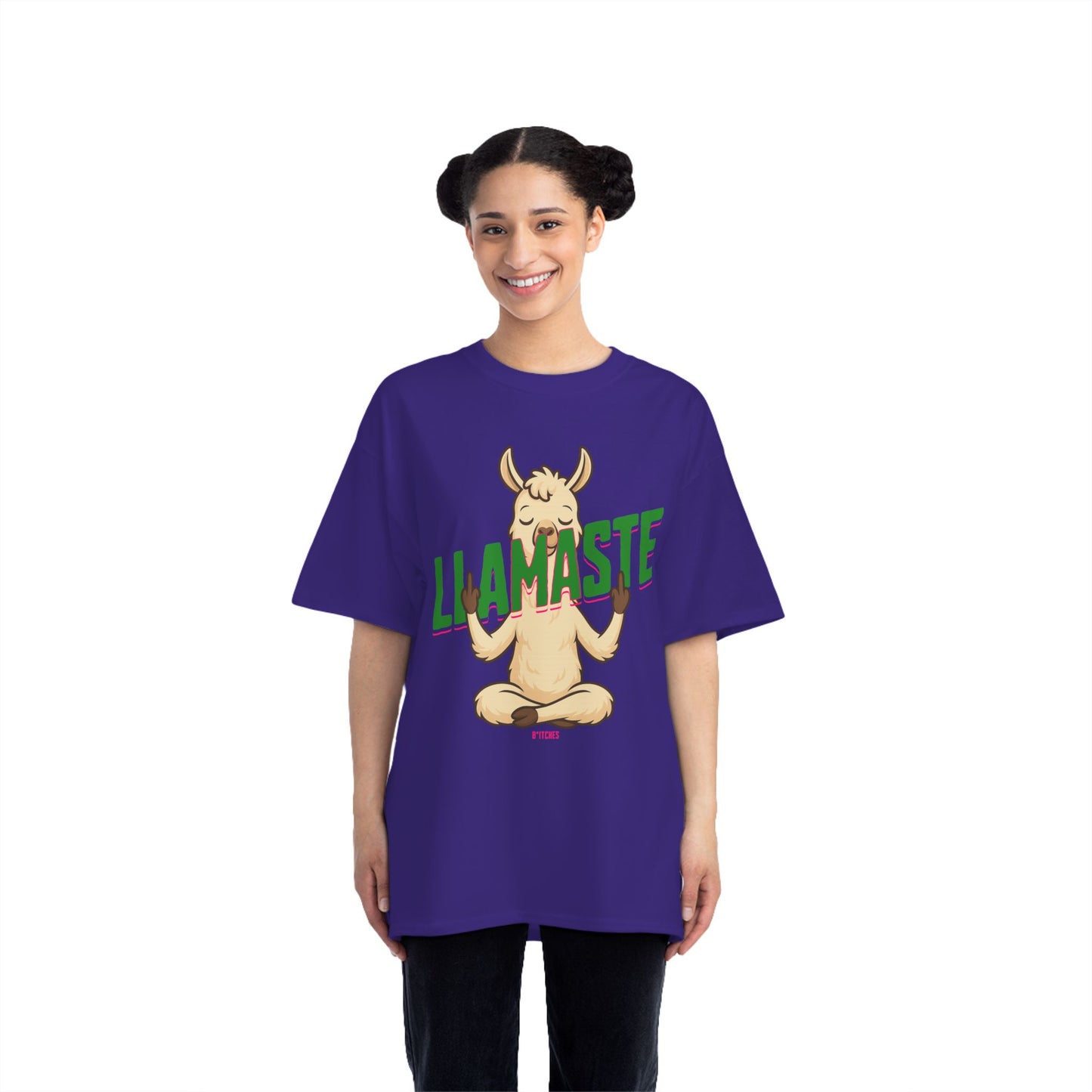 Funny Oversized T-Shirt Print – Yoga Llama Graphic Tee for Men & Women