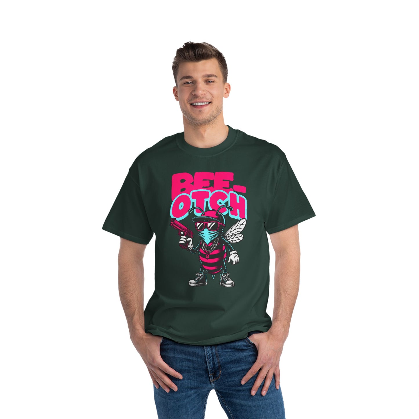 Bee-otch Oversized Graphic T-Shirt – Funny Streetwear Print Tee for Men & Women