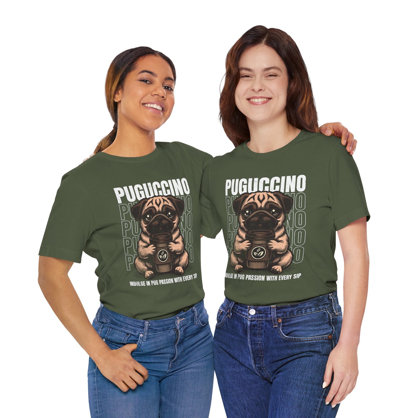 FPD - Unisex T-shirt - Puguccino Tee – Coffee & Pug Lover Statement Shirt