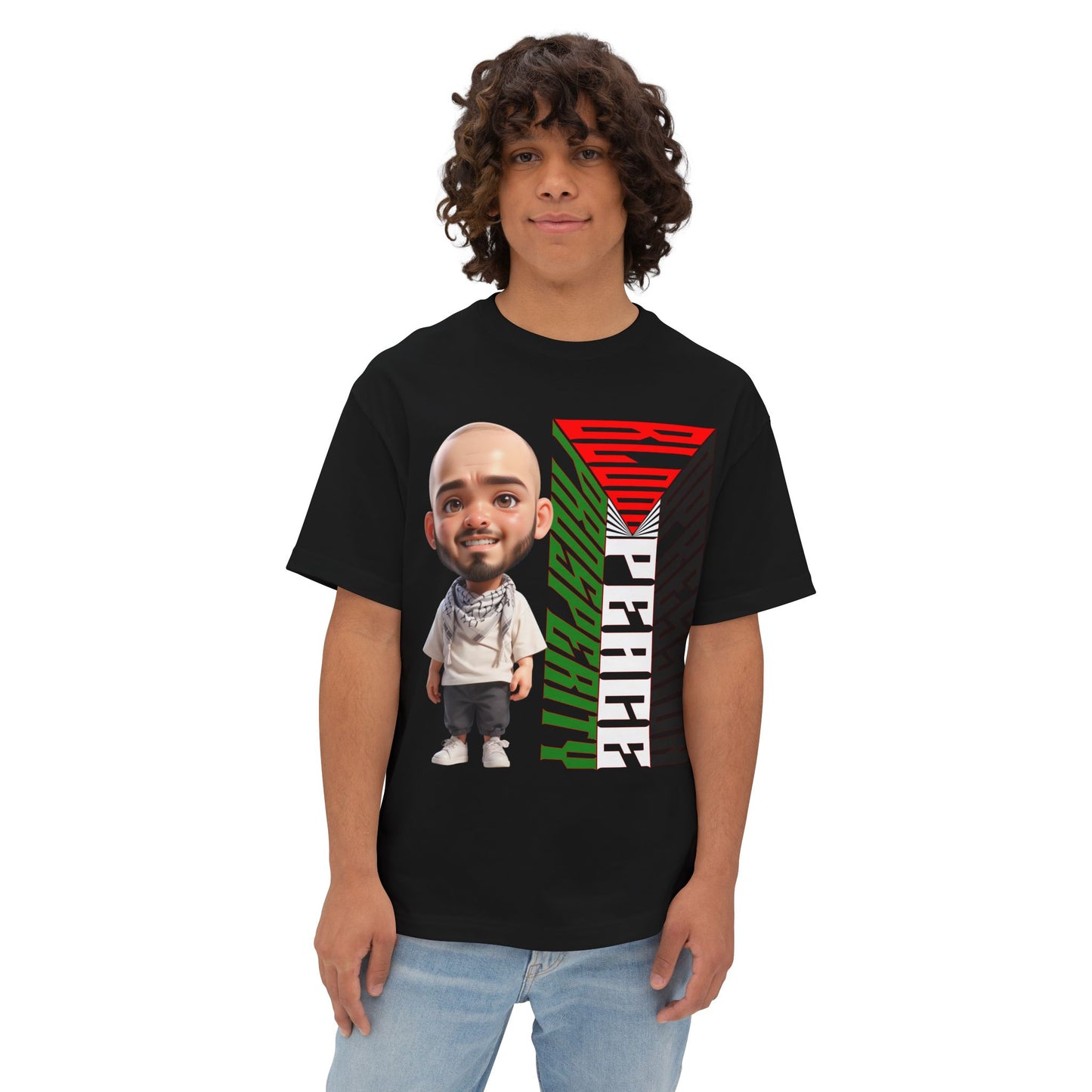 Palestinian Flag Freedom Peace Equality Oversized Tee – Solidarity Shirt - FPD