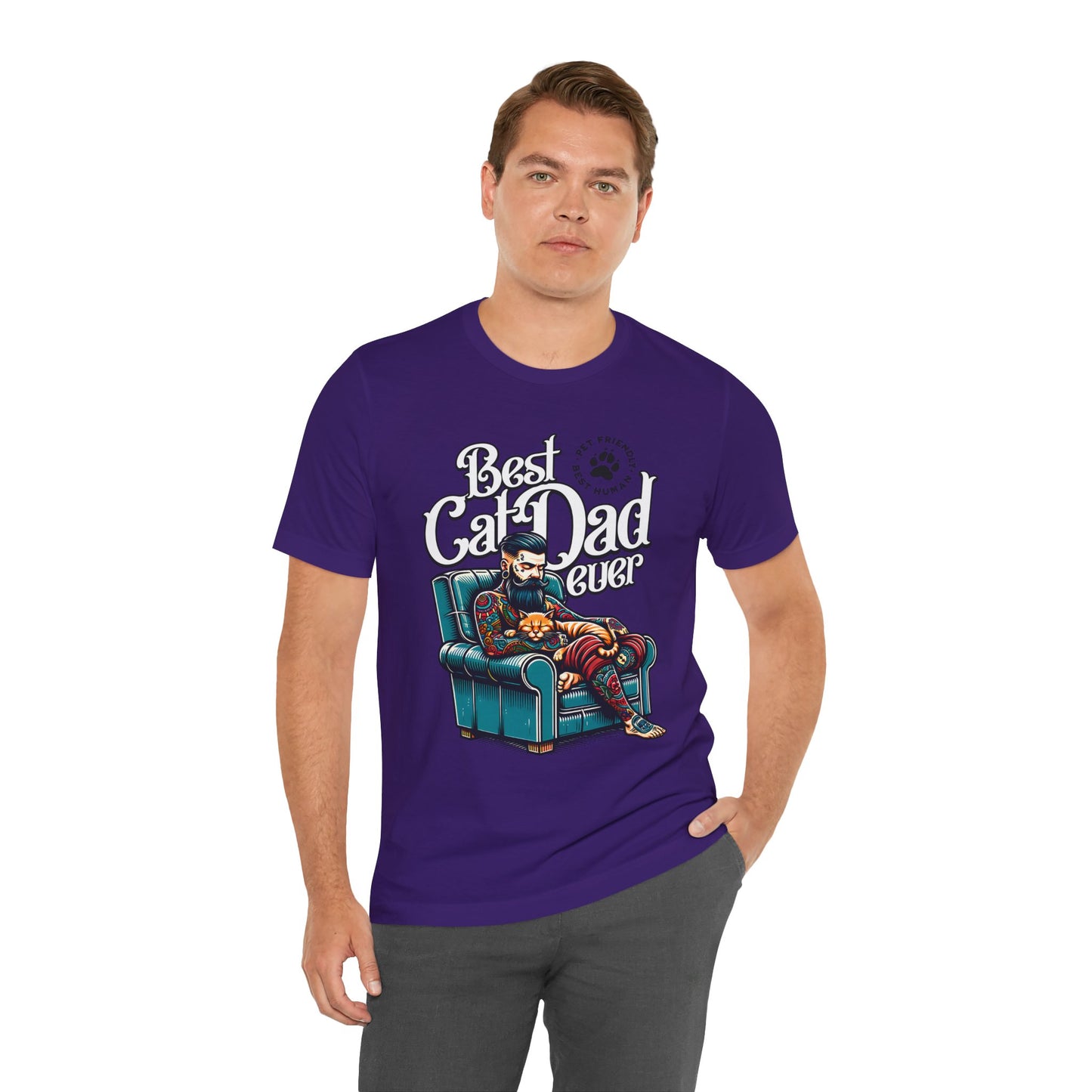 Best Cat Dad Ever Unisex T-Shirt – Perfect Gift for Cat Lovers - FPD