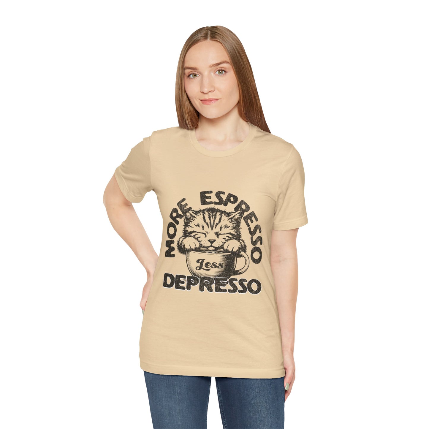 FPD - Unisex T-shirt - More Espresso Less Depresso Tee – Coffee Humor Statement Shirt