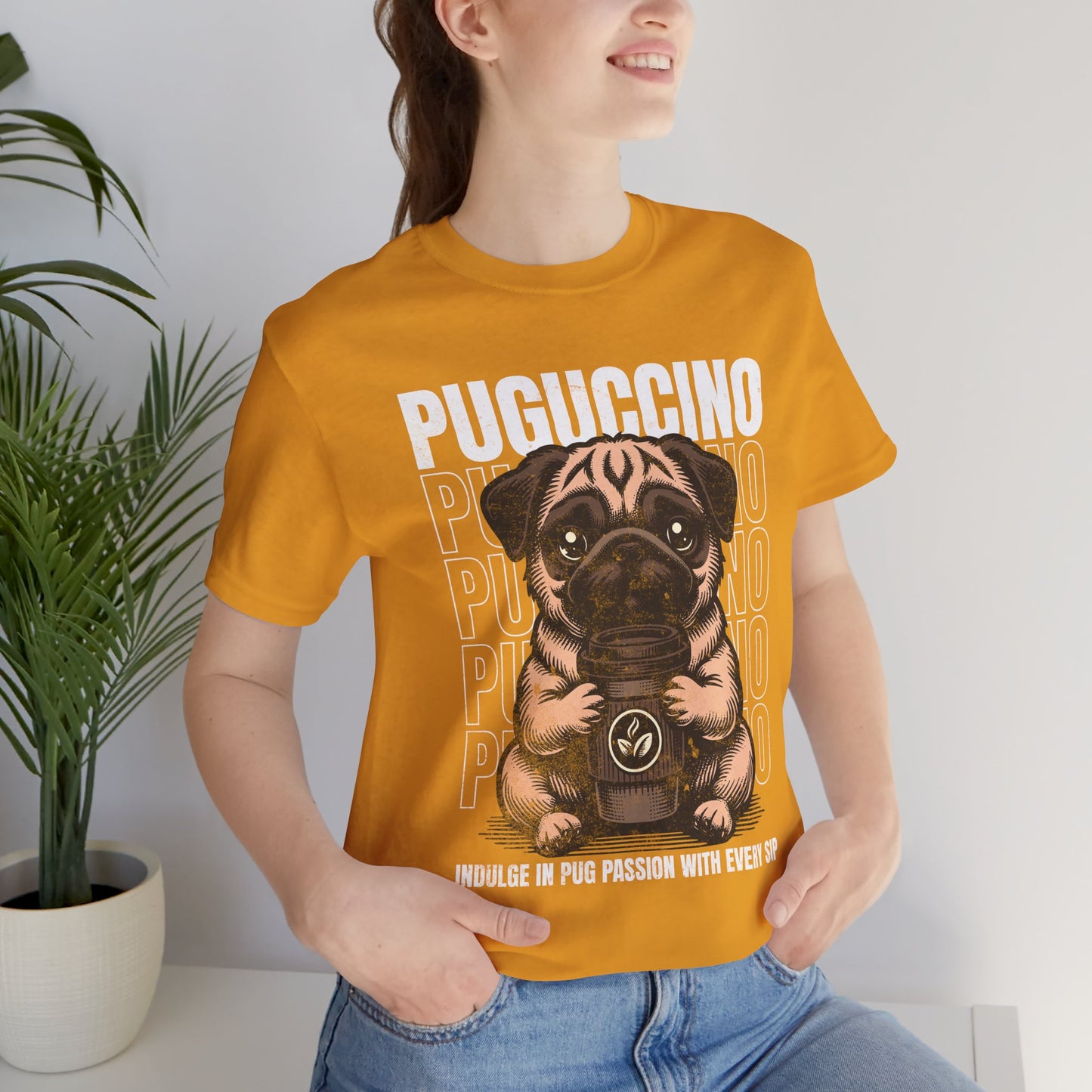 FPD - Unisex T-shirt - Puguccino Tee – Coffee & Pug Lover Statement Shirt
