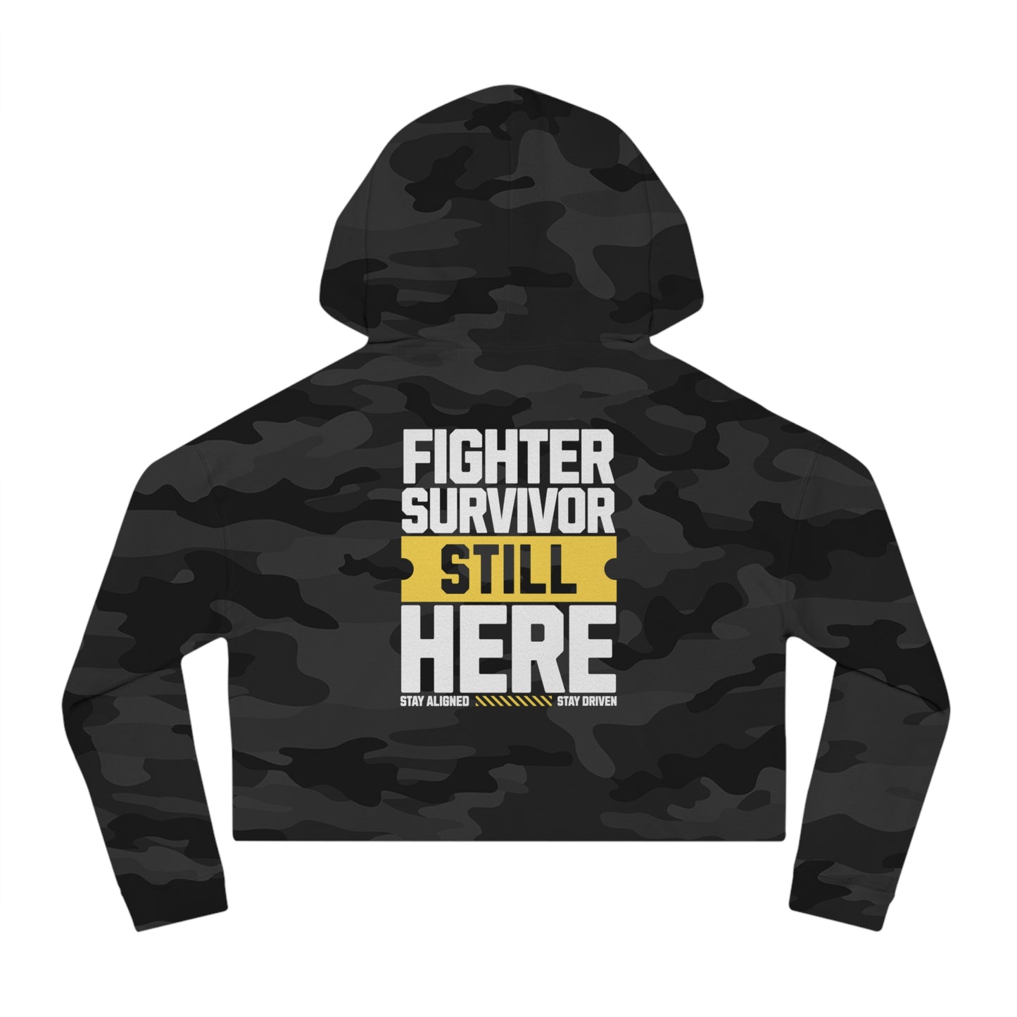 Fighter Survivor Still Here Cropped Hoodie – Women’s Mental Health Awareness Sweatshirt