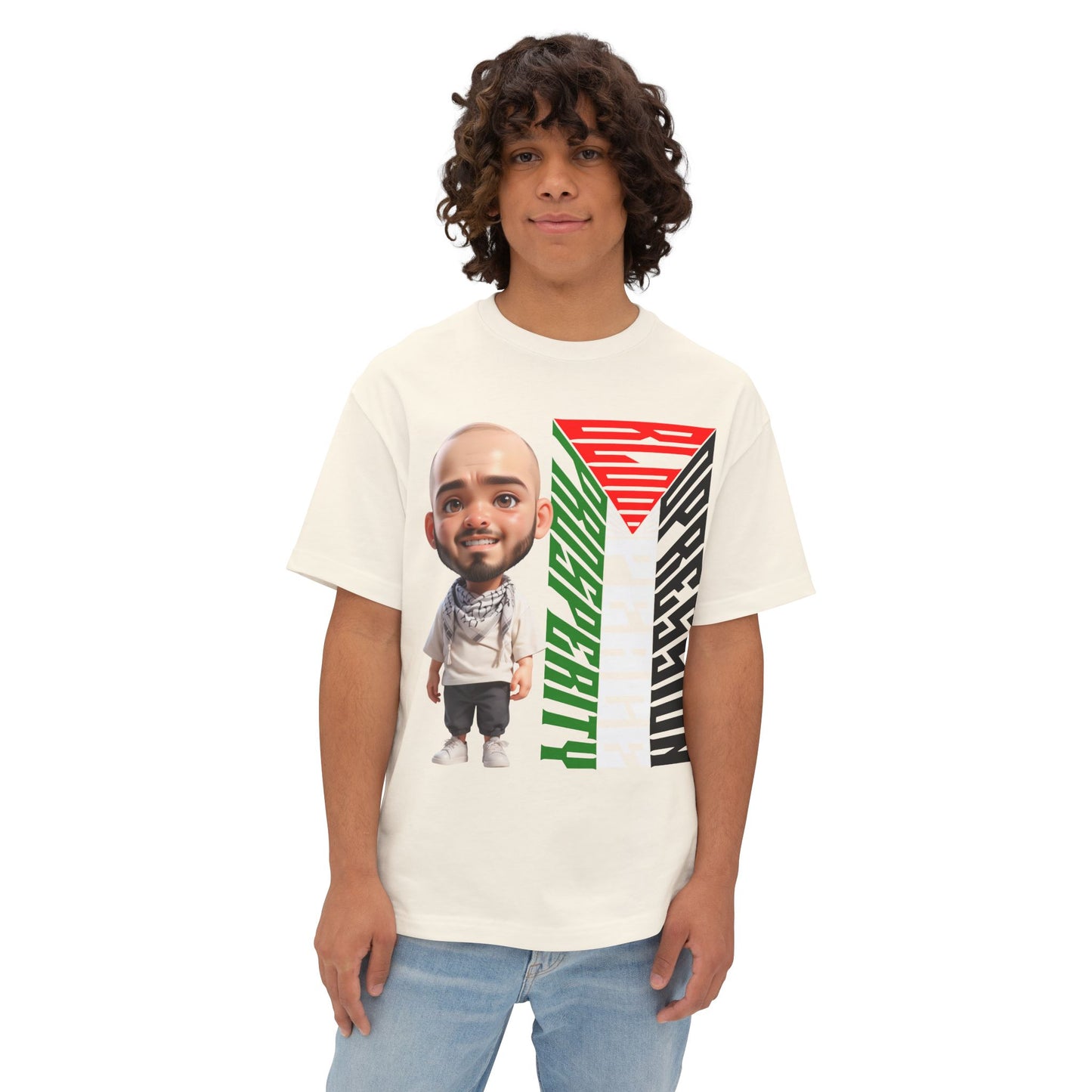 Palestinian Flag Freedom Peace Equality Oversized Tee – Solidarity Shirt - FPD