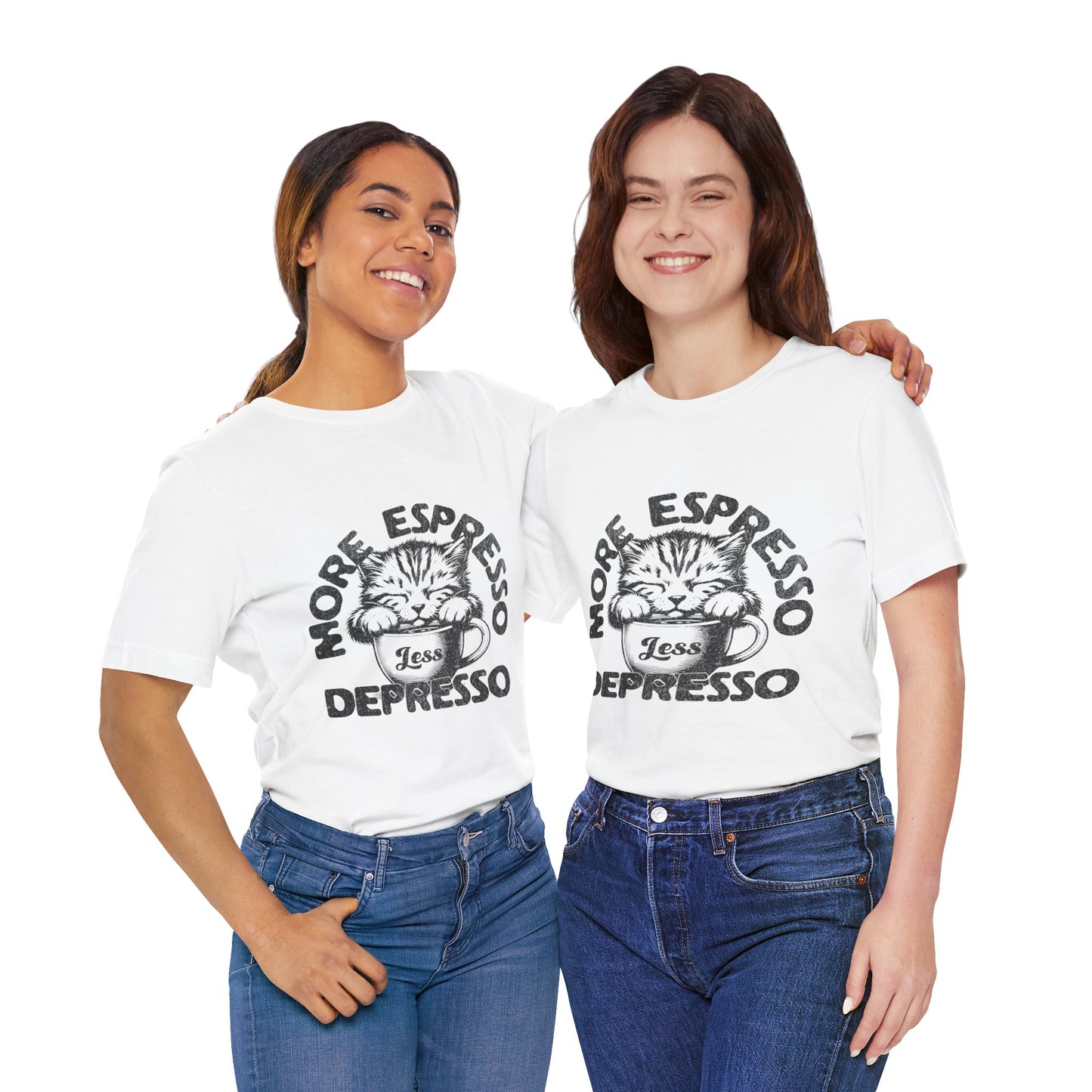 FPD - Unisex T-shirt - More Espresso Less Depresso Tee – Coffee Humor Statement Shirt