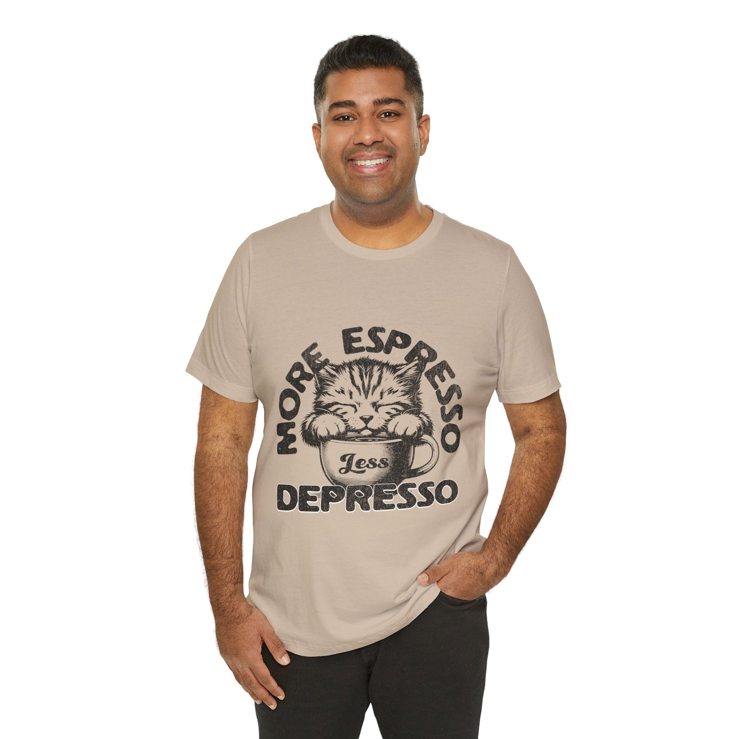 FPD - Unisex T-shirt - More Espresso Less Depresso Tee – Coffee Humor Statement Shirt