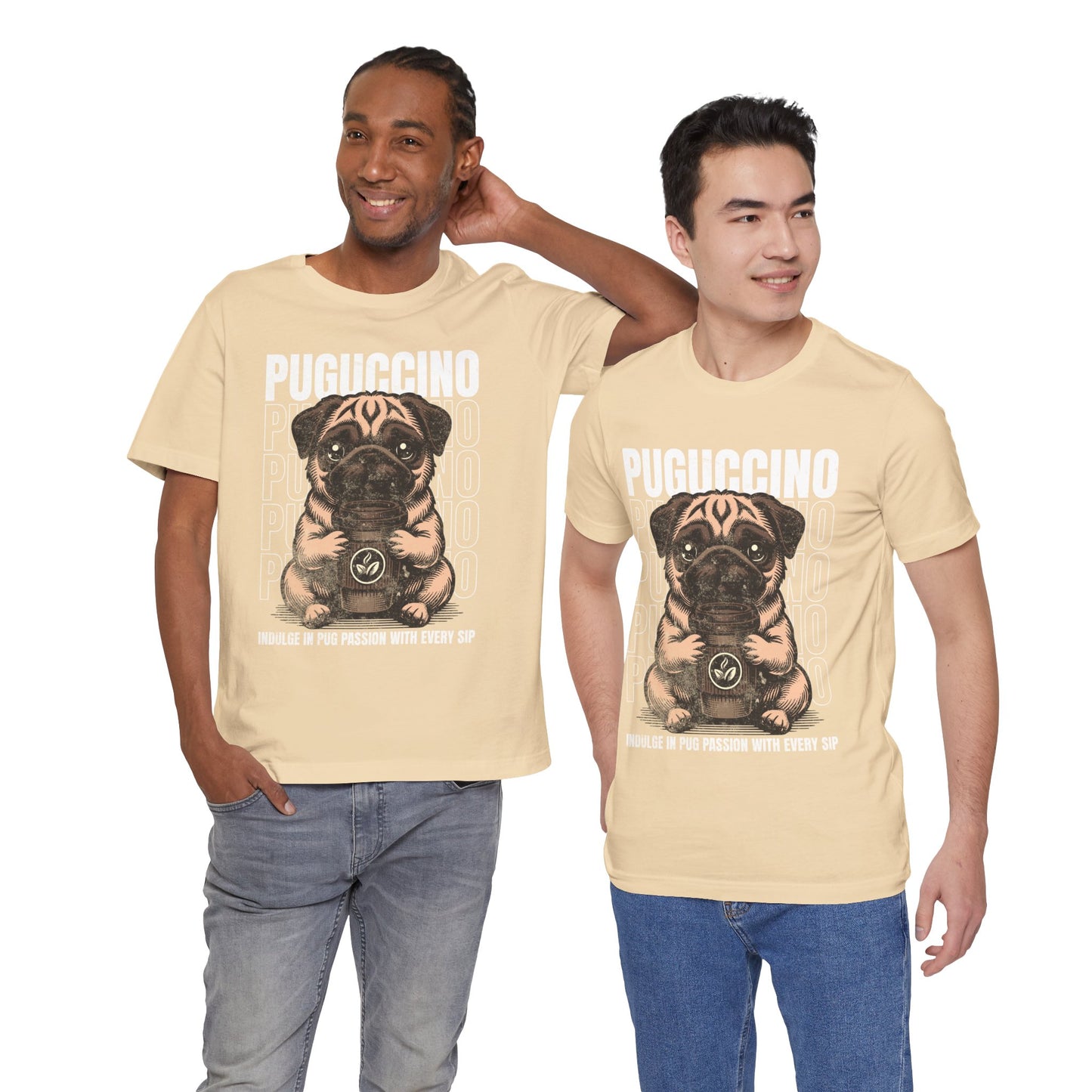 FPD - Unisex T-shirt - Puguccino Tee – Coffee & Pug Lover Statement Shirt