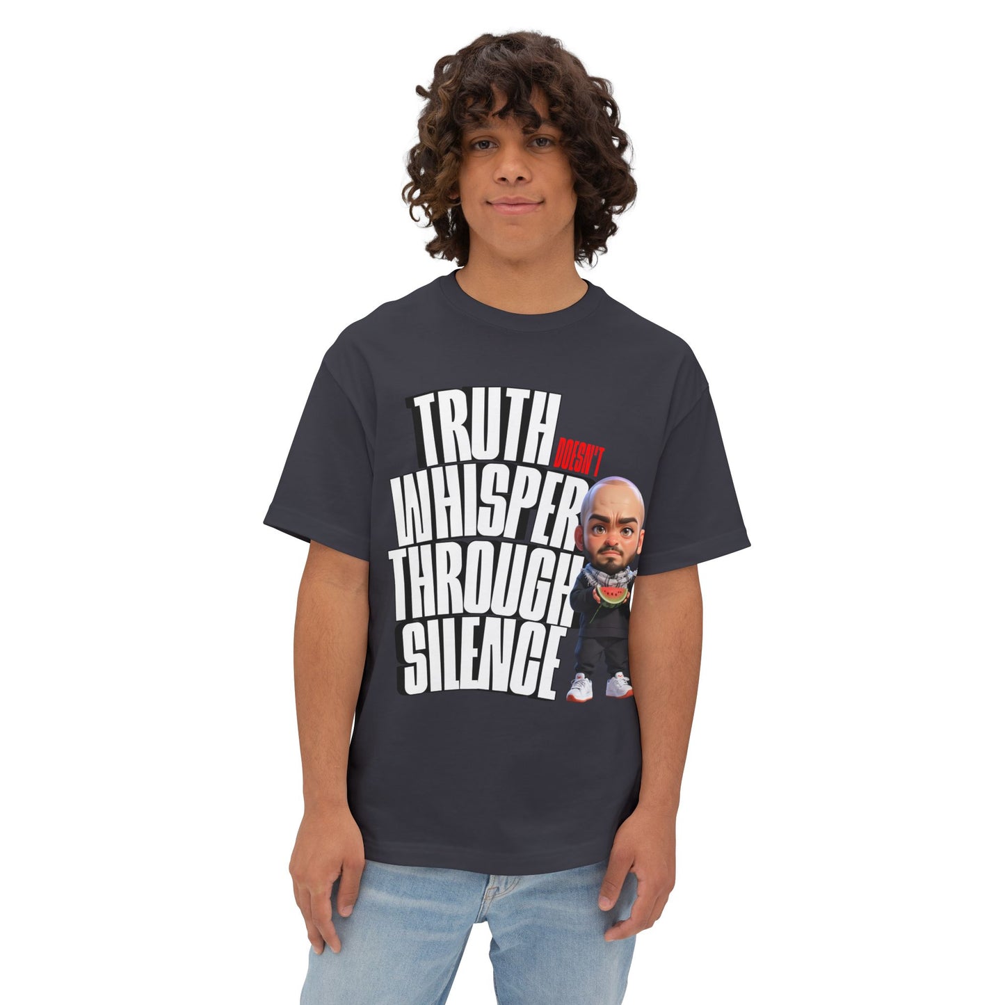 Truth Doesn’t Whisper Through Silence Oversized Tee – Pro-Palestine Graphic Shirt - FPD