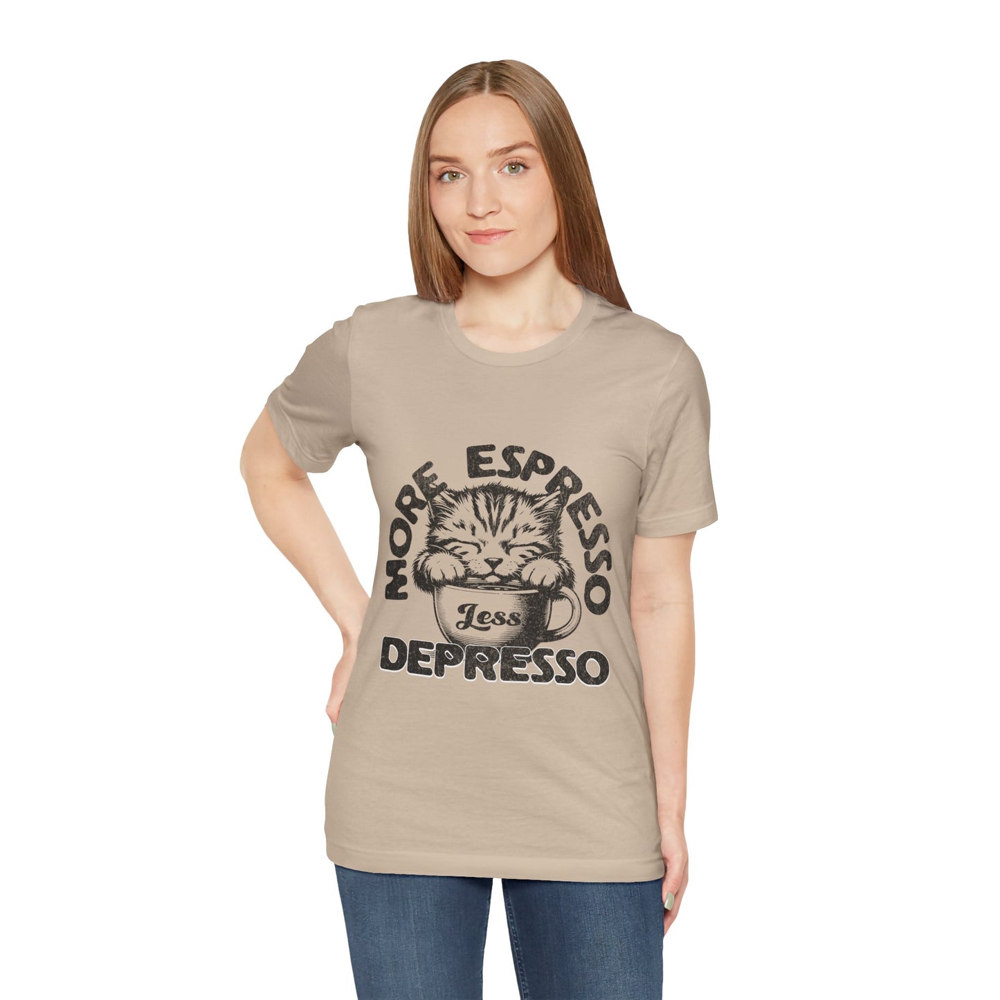 FPD - Unisex T-shirt - More Espresso Less Depresso Tee – Coffee Humor Statement Shirt